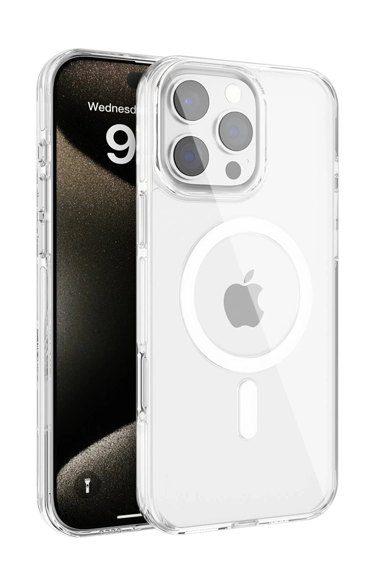 CepteToptan iPhone 16 Pro Gleam PC Sert Magsafe Kılıf - Şeffaf - DROPX6919-5144