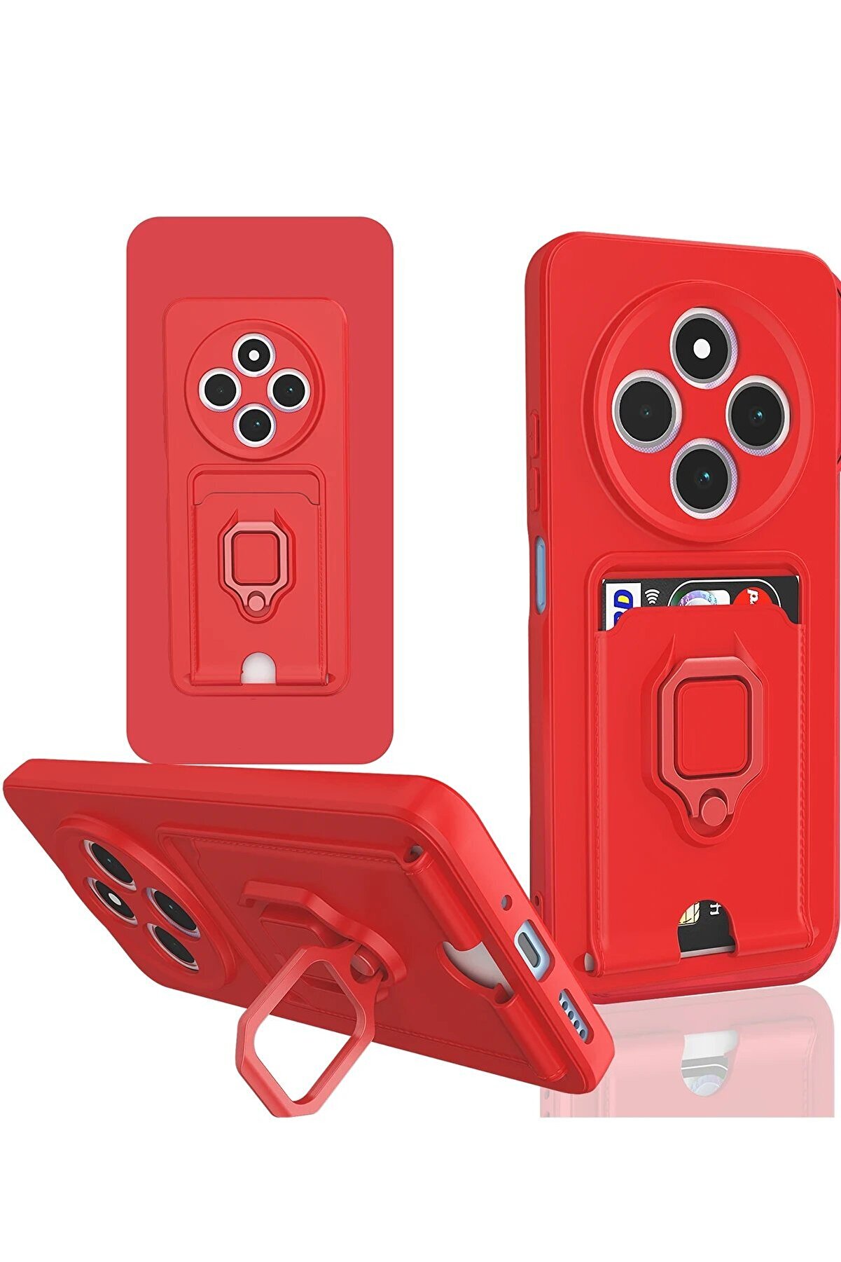 CepteToptan Xiaomi Redmi 14C Kılıf Zuma Kartvizitli Y&uuml;z&uuml;kl&uuml; Silikon - Kırmızı - DROPX4325-5600