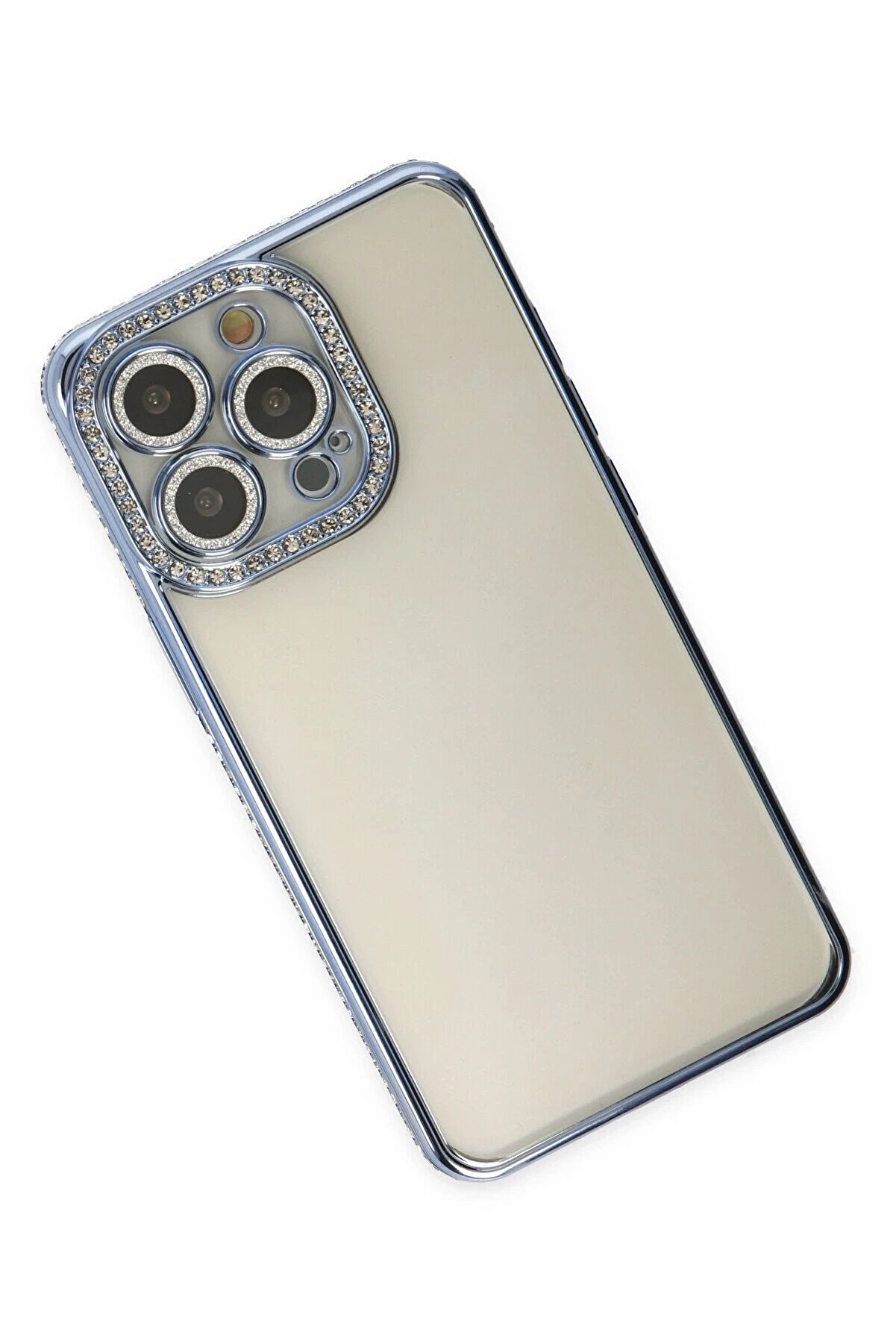 İphone 13 Pro Kılıf Joke Taşlı Si̇li̇kon - Mavi̇ - Dropx4616-6605