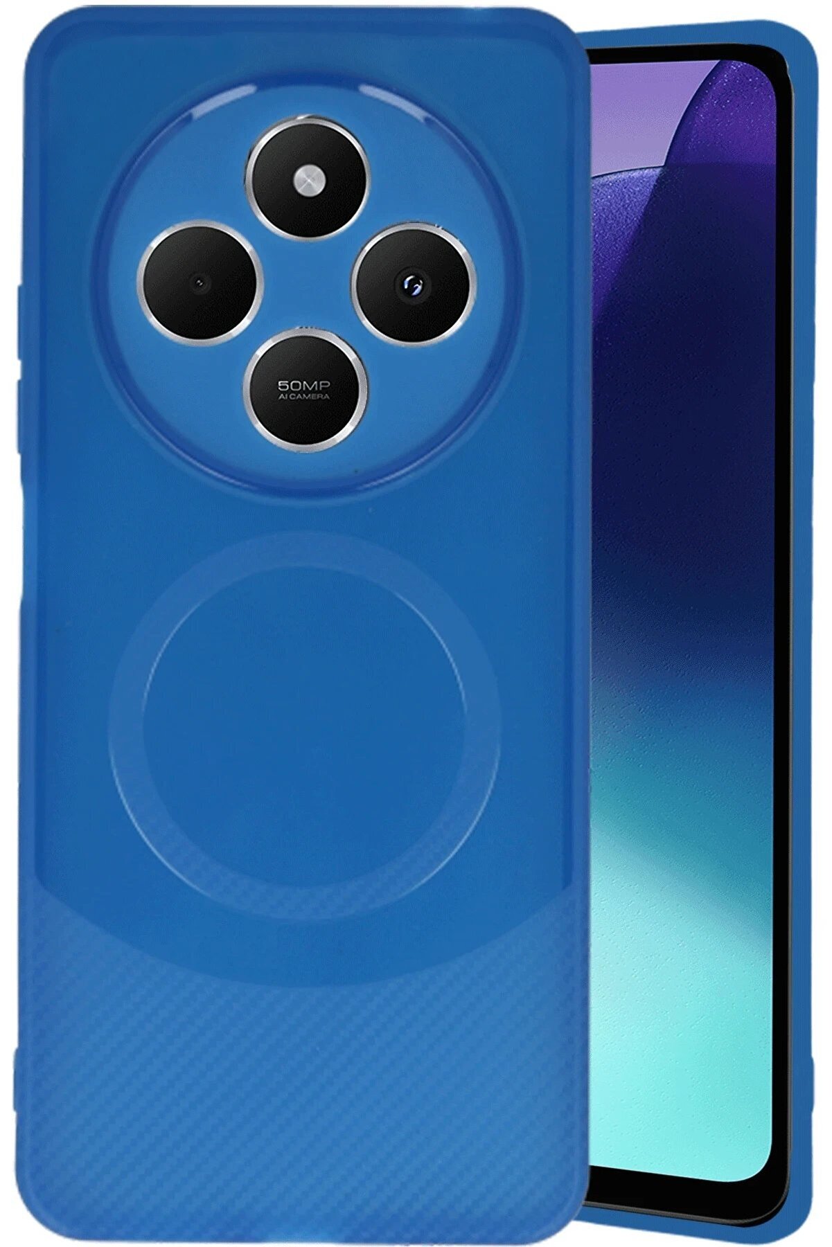 CepteToptan Xiaomi Redmi 14C Kılıf Maya Karbon Kapak - Lacivert - DROPX7229-5282