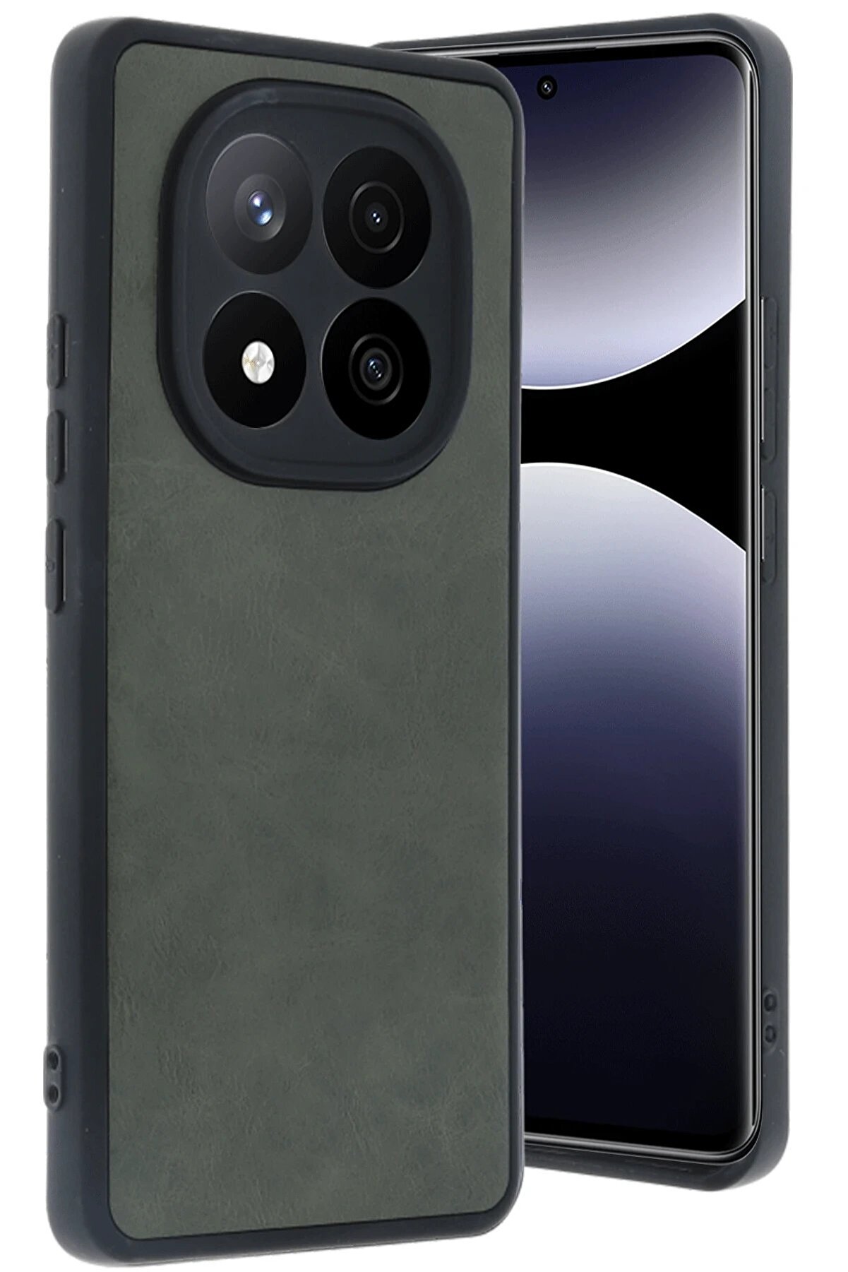 CepteToptan Xiaomi Redmi Note 14 Pro 5G Kılıf Aras Deri Kapak - Koyu Yeşil - DROPX5461-5683