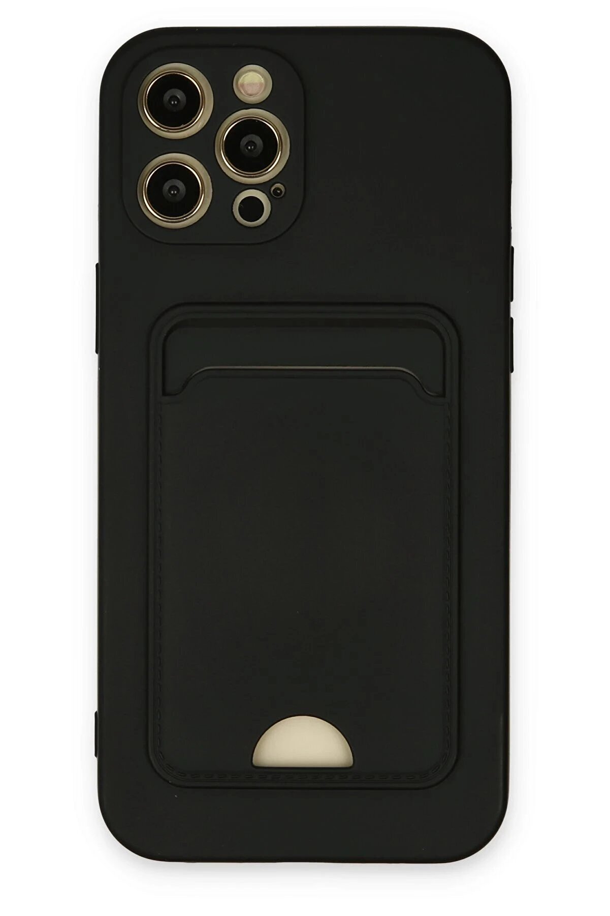 CepteToptan iPhone 12 Pro Max Kılıf Kelvin Kartvizitli Silikon - Siyah - DROPX1721-6199