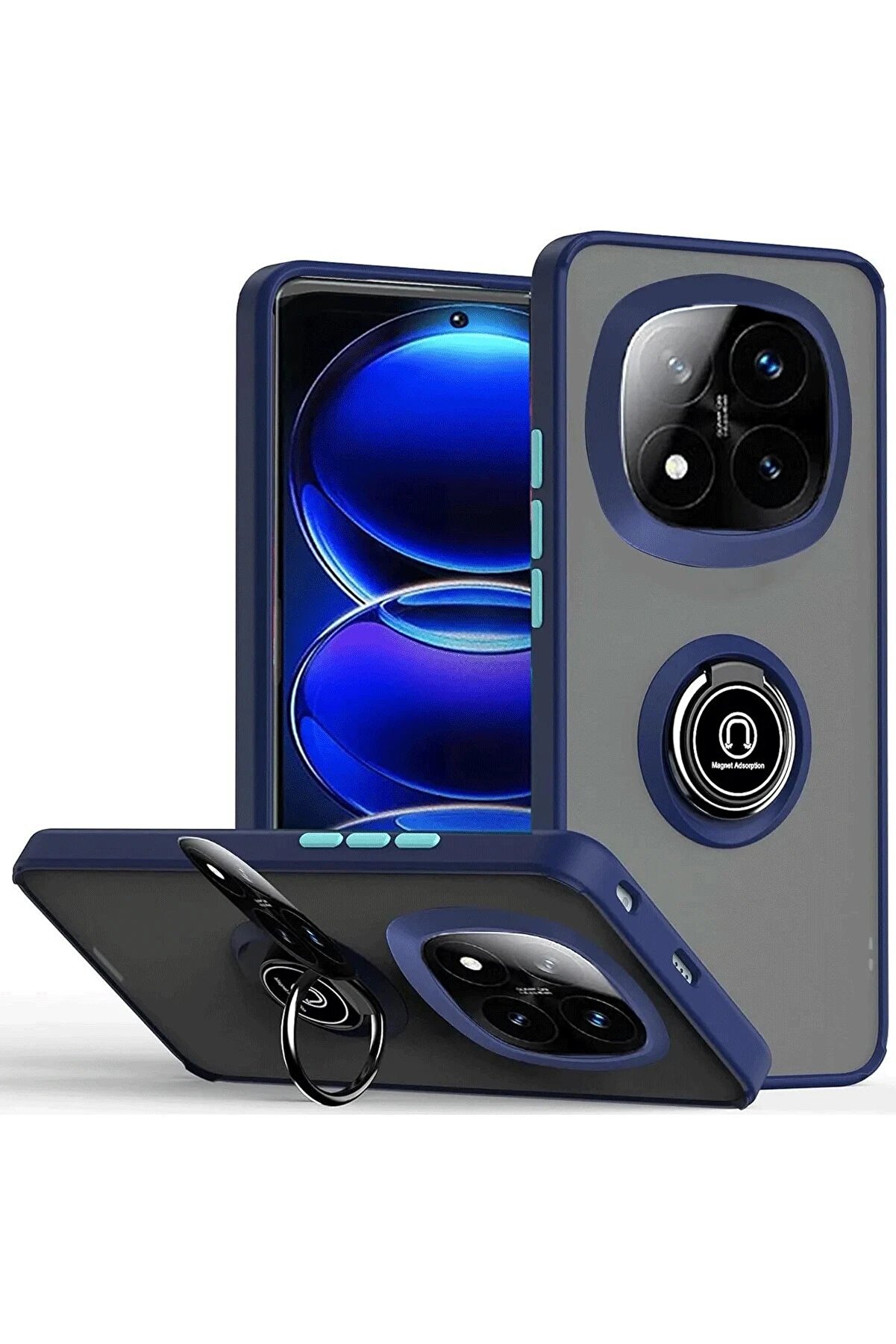 CepteToptan Xiaomi Redmi Note 14 Pro 5G Kılıf Montreal Y&uuml;z&uuml;kl&uuml; Silikon Kapak - Lacivert - DROPX5428-9516