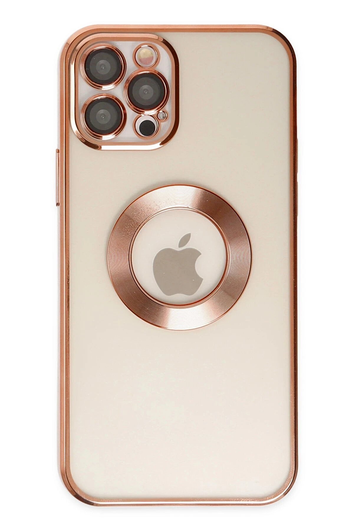 CepteToptan iPhone 12 Pro Max Kılıf Slot Silikon - Rose Gold - DROPX8195-2298