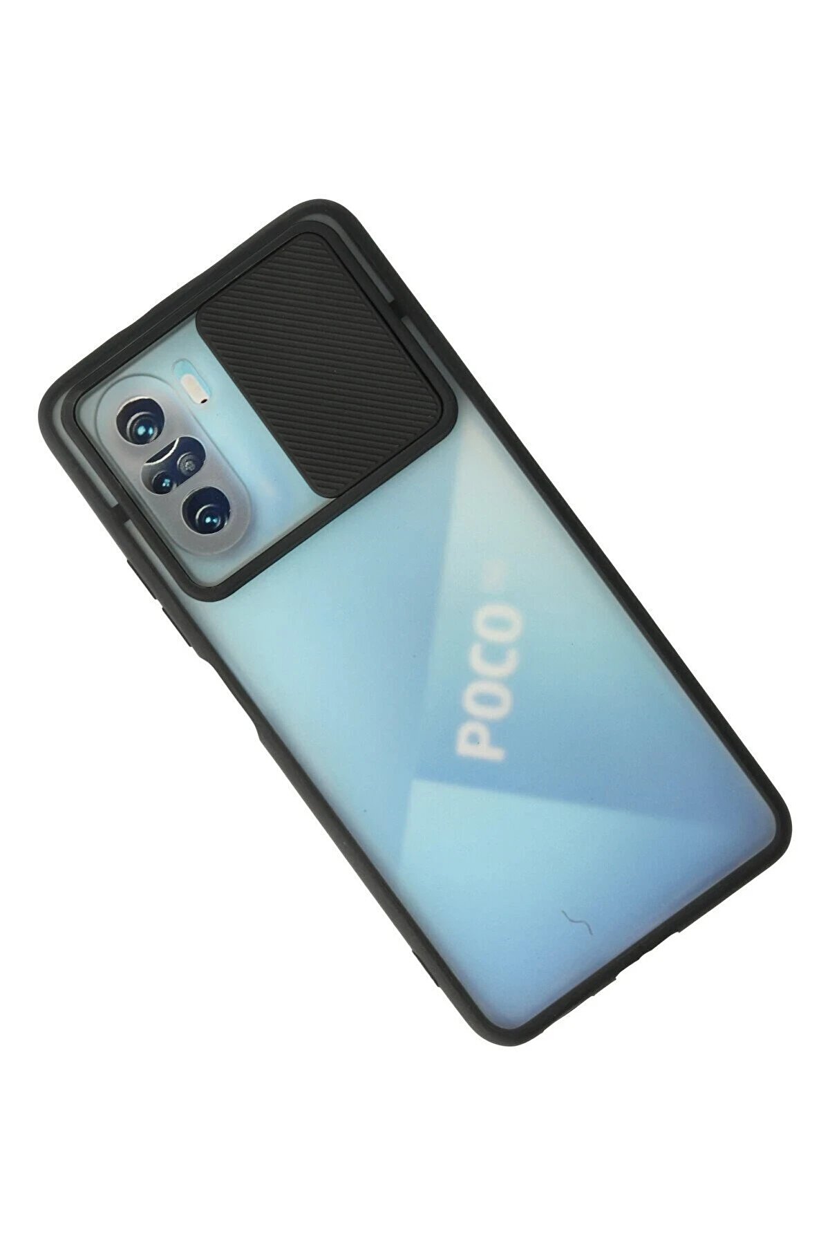 Xi̇aomi̇ Poco F3 Kılıf Palm Buzlu Kamera Sürgülü Si̇li̇kon - Si̇yah - Dropx1677-7007