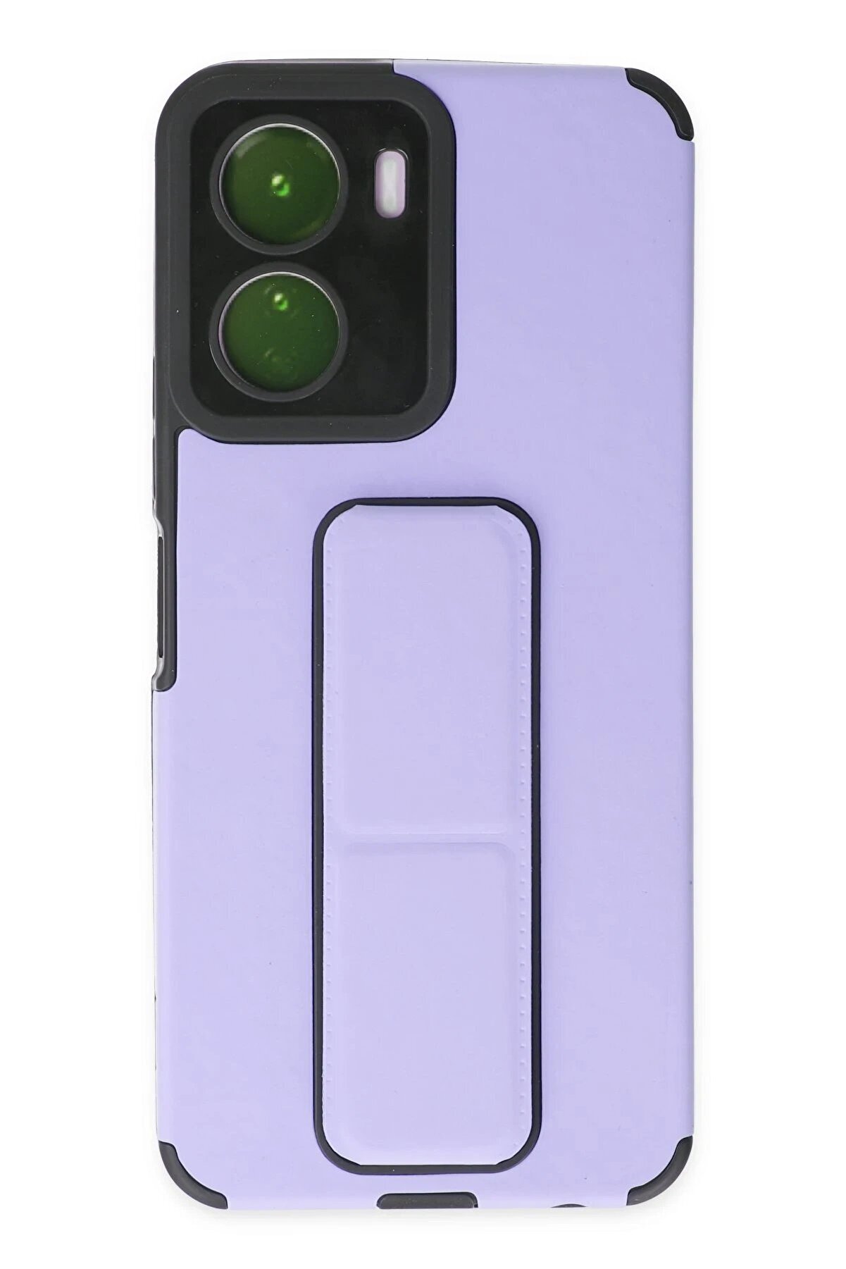 CepteToptan Vivo Y16 Kılıf Mega Standlı Silikon - Lila - DROPX2578-7139