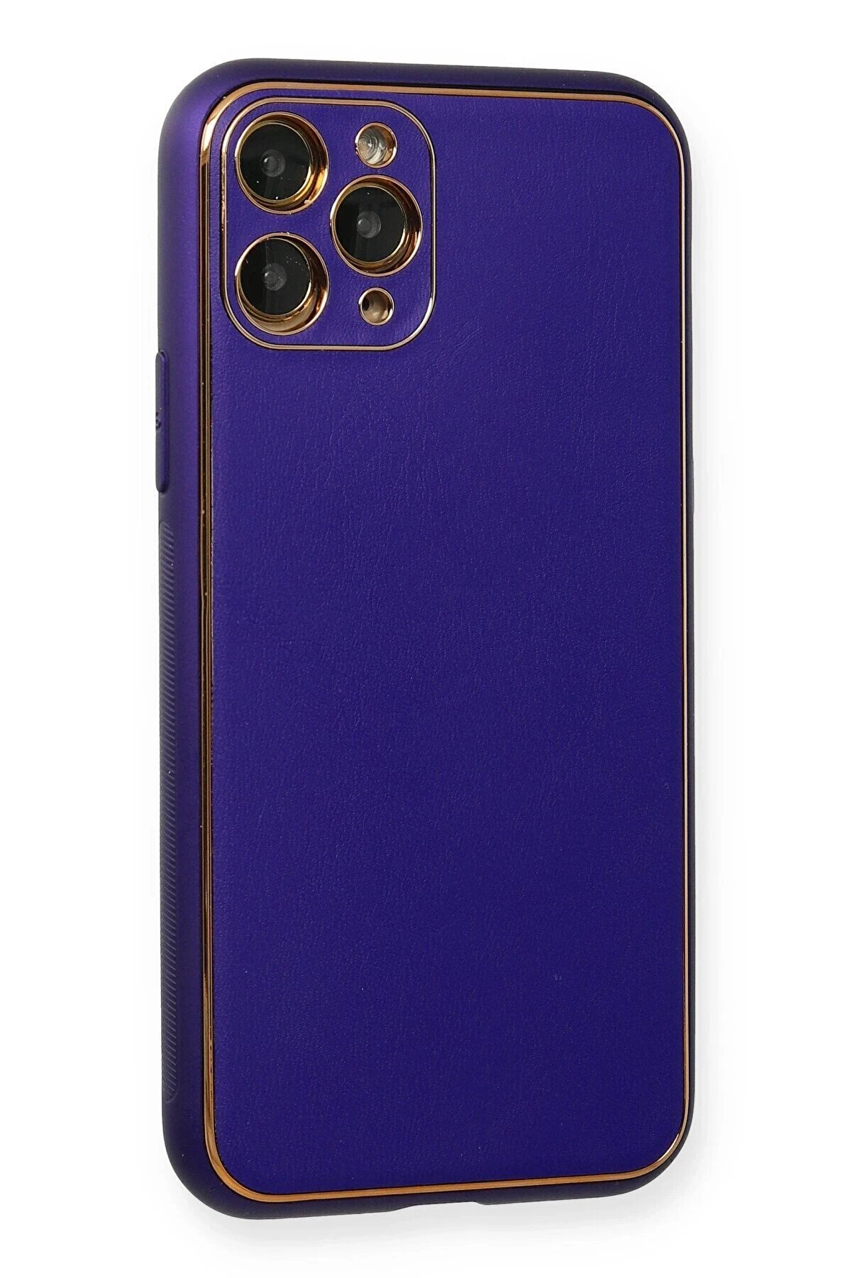 İphone 11 Pro Kılıf Coco Deri̇ Si̇li̇kon Kapak - Mor - Dropx7417-7522