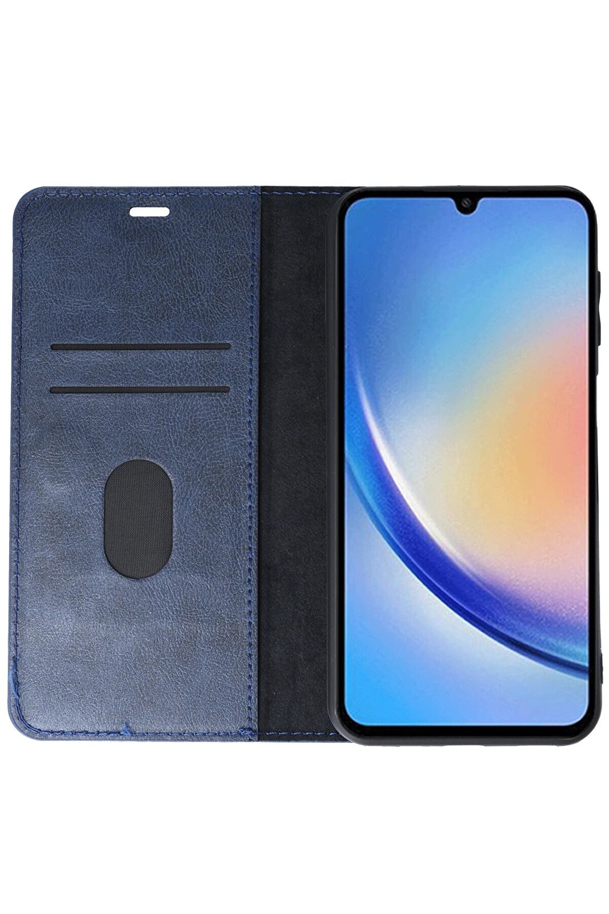 CepteToptan Samsung Galaxy A24 4G Kılıf Trend S Plus Kapaklı Kılıf - Lacivert - DROPX1745-7272