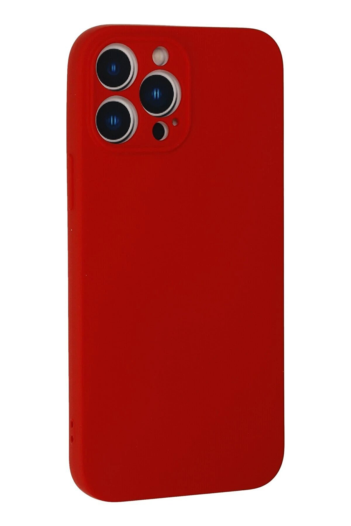 İphone 13 Pro Kılıf Nano İçi̇ Kadi̇fe Si̇li̇kon - Kırmızı - Dropx7986-5177