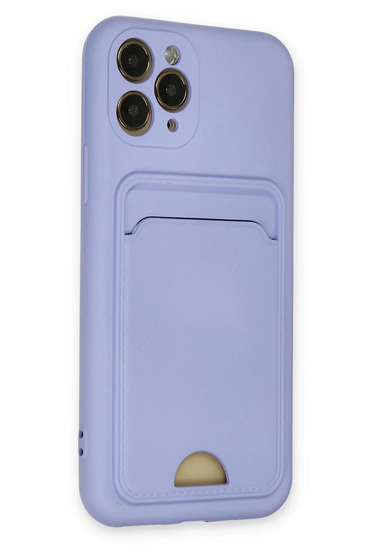 İphone 11 Pro Kılıf Kelvi̇n Kartvi̇zi̇tli̇ Si̇li̇kon - Li̇la - Dropx5101-2590