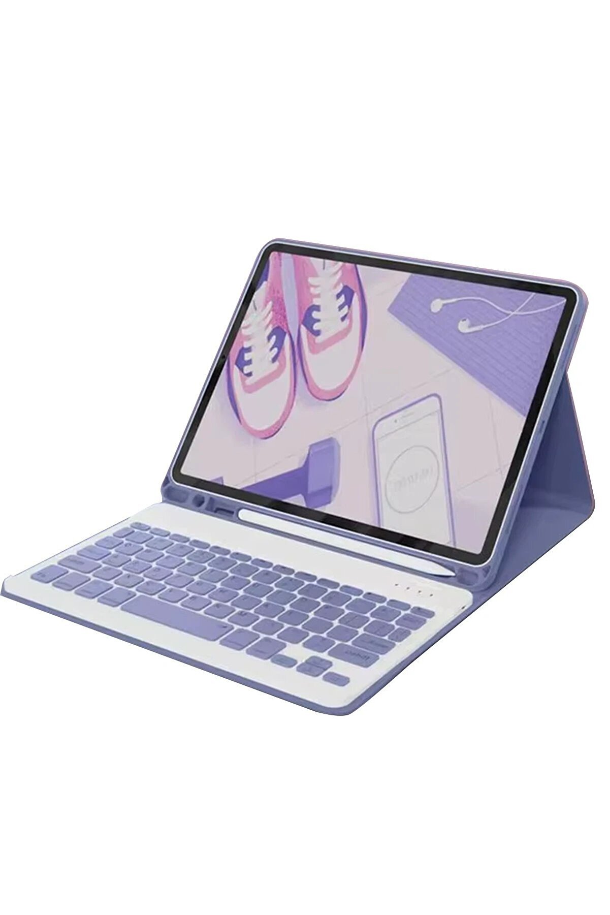 CepteToptan iPad 10.2 (9.nesil) Kılıf KC01 Smart Klavyeli Tablet Kılıfı - Derin Mor - DROPX4719-4399