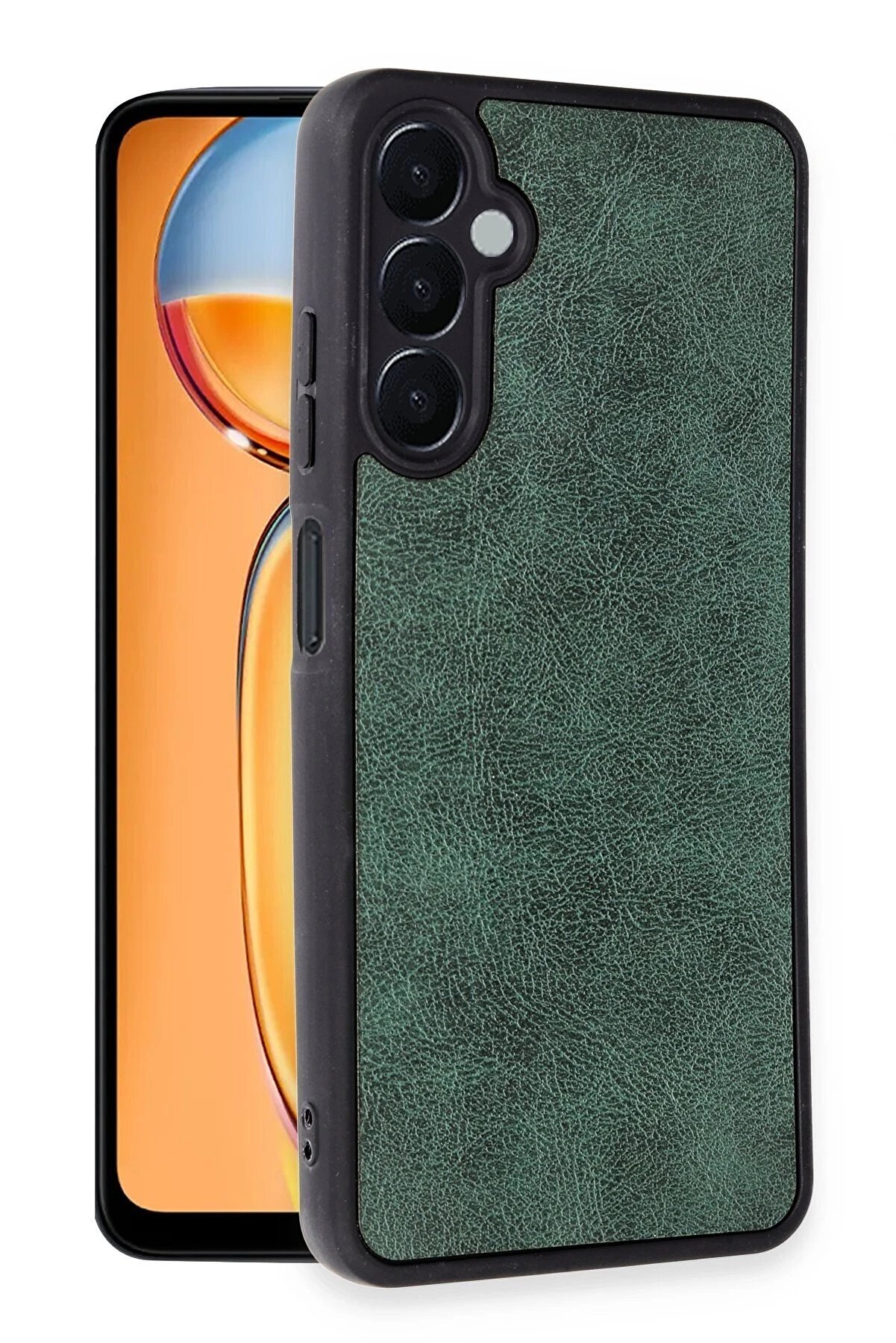 CepteToptan Samsung Galaxy A56 Kılıf Aras Deri Kapak - Koyu Yeşil - DROPX7686-8152