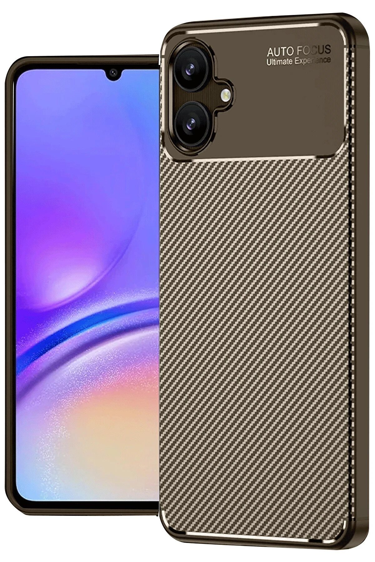 Samsung Galaxy A06 Kılıf Auto Focus Karbon Kapak - Kahverengi̇ - Dropx5753-1680