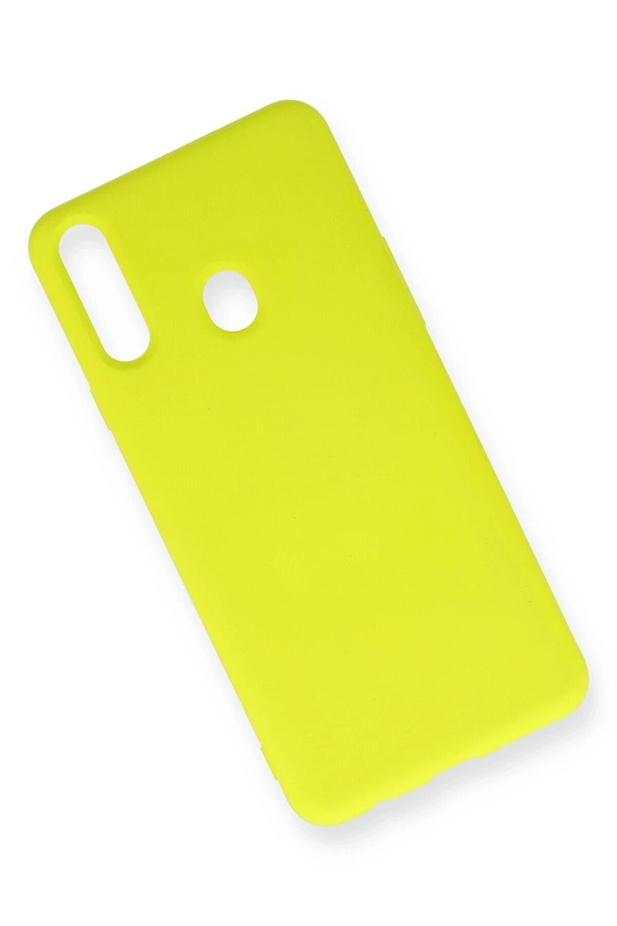 Samsung Galaxy A20S Kılıf Nano İ&ccedil;i̇ Kadi̇fe Si̇li̇kon - Sarı - Dropx3577-3425