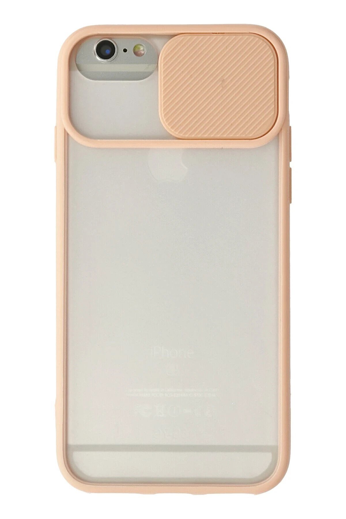 CepteToptan iPhone 6 Plus Kılıf Palm Buzlu Kamera Sürgülü Silikon - Pembe - DROPX2981-8044