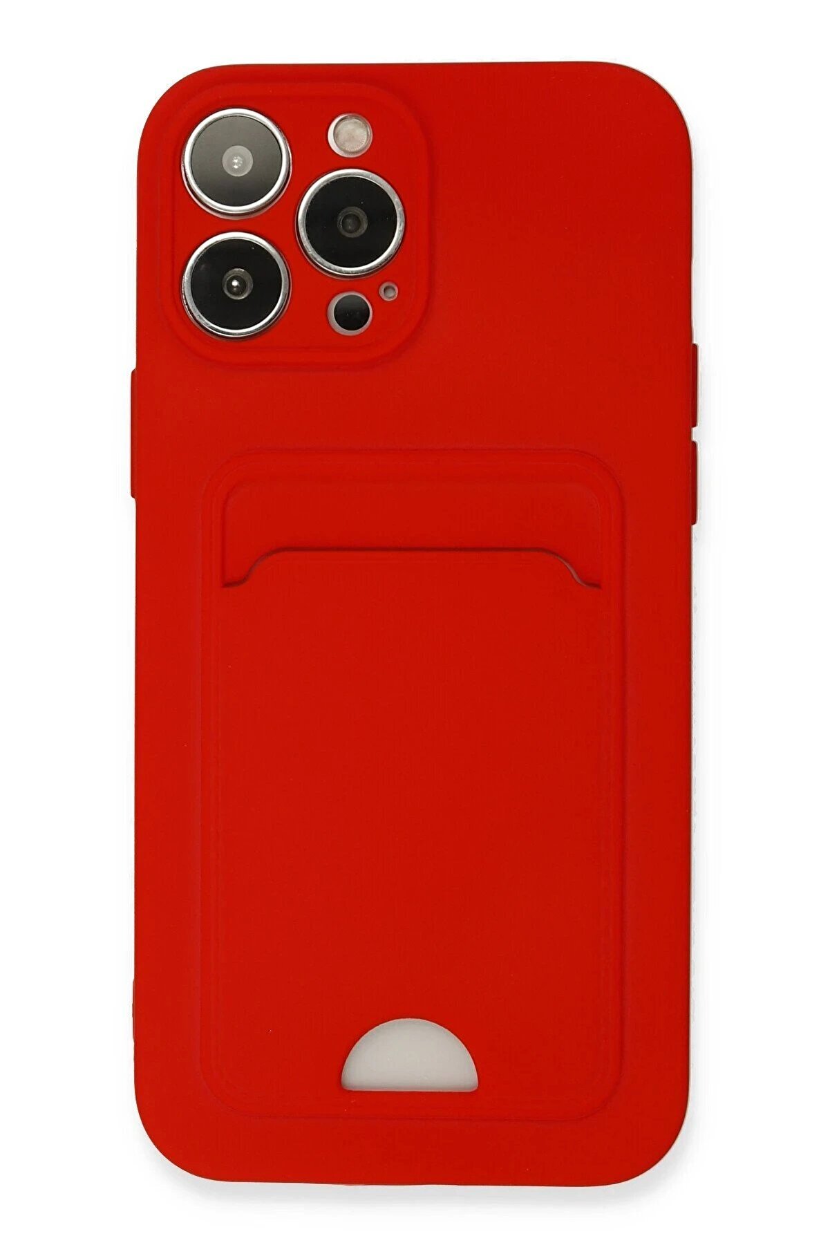 CepteToptan iPhone 13 Pro Max Kılıf Kelvin Kartvizitli Silikon - Kırmızı - DROPX1727-1418