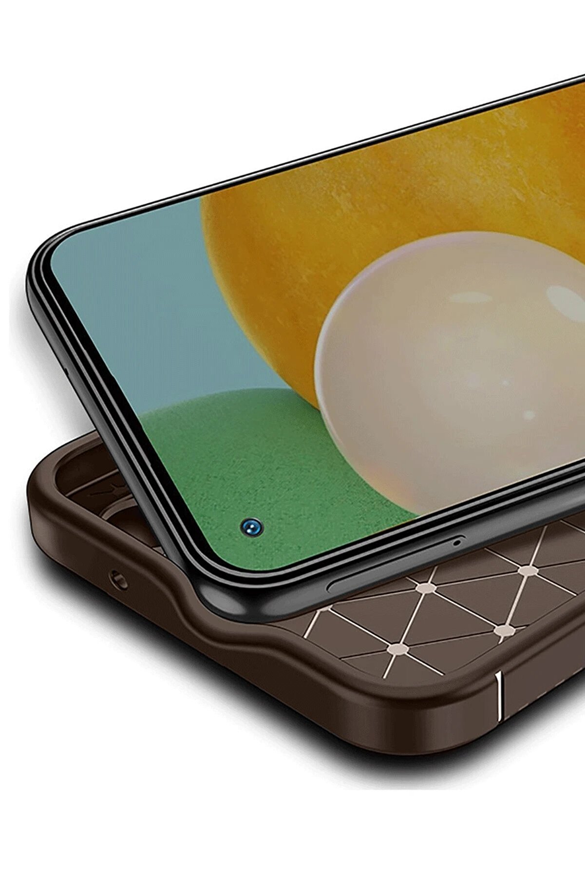 Xi̇aomi̇ Poco X7 Pro Kılıf Auto Focus Karbon Kapak - Kahverengi̇ - Dropx8139-4798