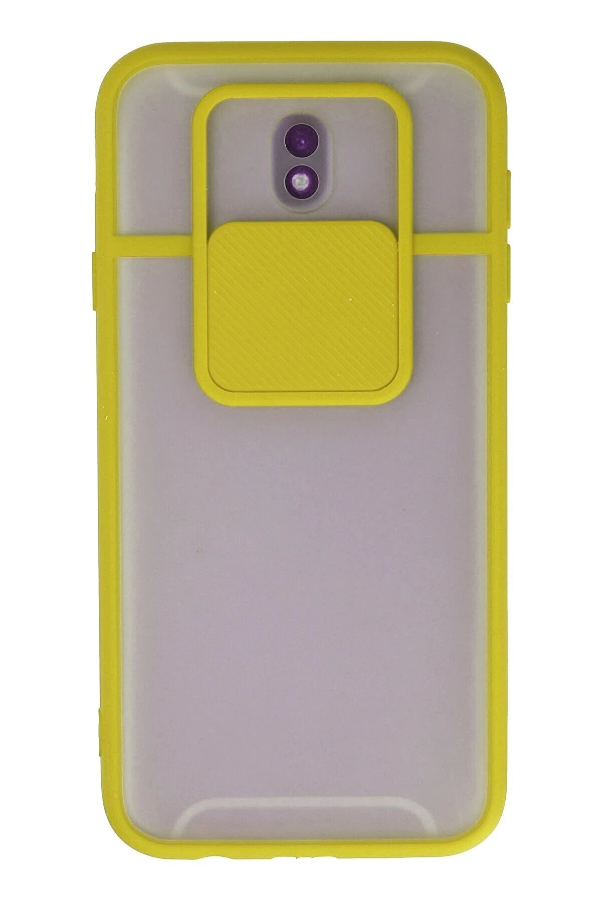 CepteToptan Samsung Galaxy J7 Pro / J730 Kılıf Palm Buzlu Kamera Sürgülü Silikon - Sar? - DROPX8104-5195