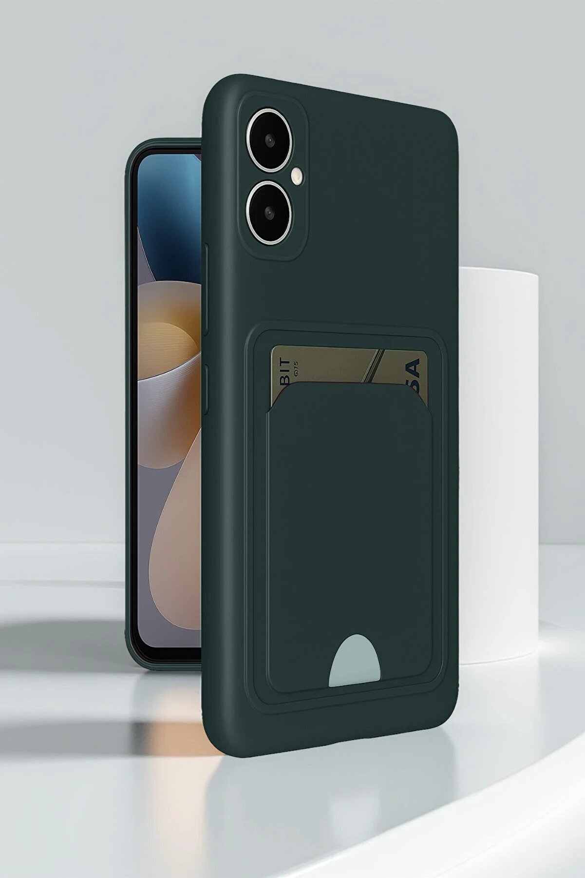 Samsung Galaxy A05 Kelvi̇n Kartvi̇zi̇tli̇ Si̇li̇kon - Si̇yah - Dropx5248-5653