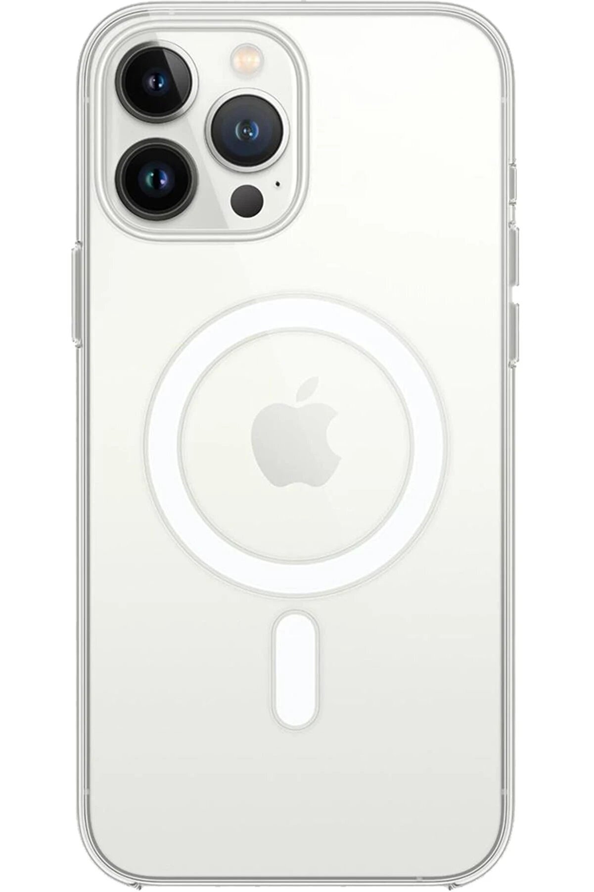 CepteToptan iPhone 15 Pro Max Kılıf Magneticsafe Şeffaf Silikon - Şeffaf - DROPX2273-9548