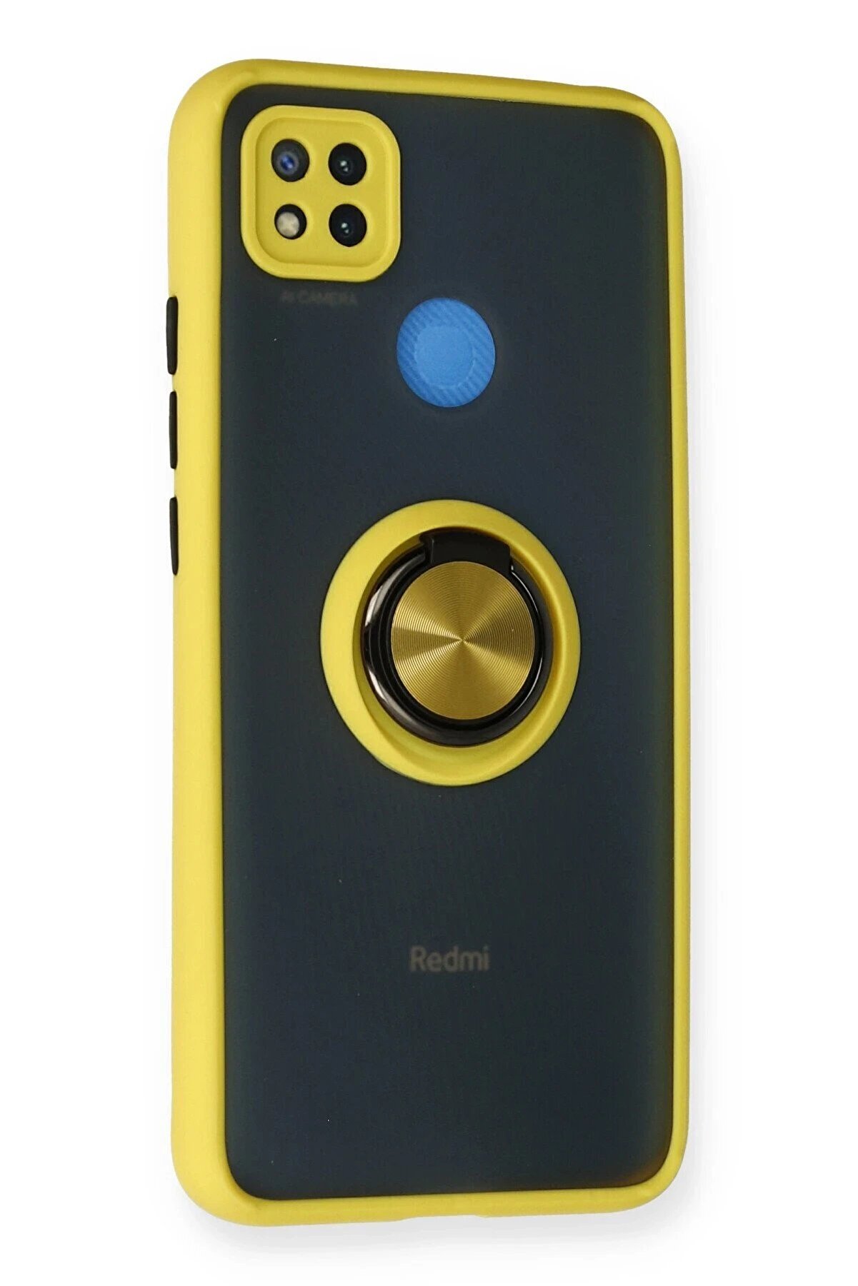 Xi̇aomi̇ Redmi̇ 9C Kılıf Montreal Yüzüklü Si̇li̇kon Kapak - Sarı - Dropx6070-4865