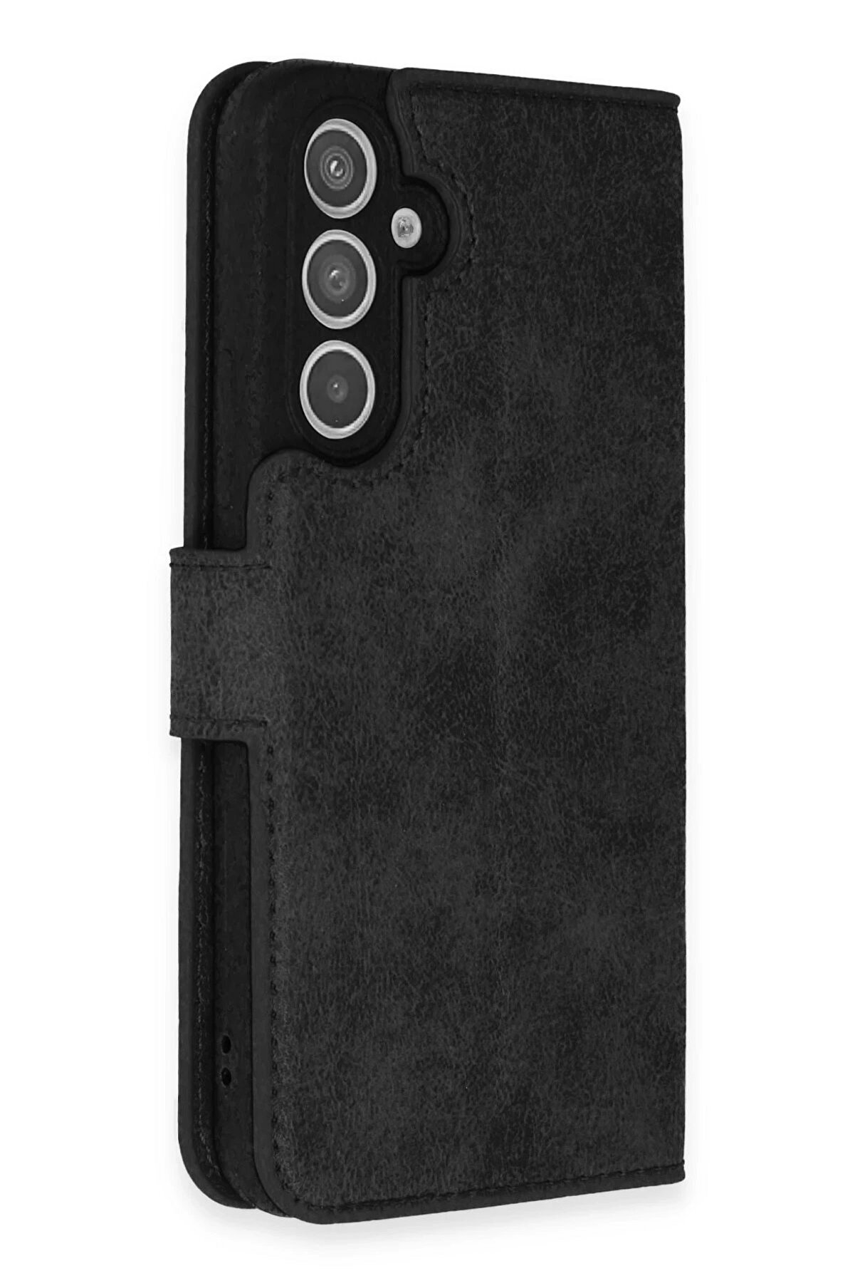 Samsung Galaxy A54 5G Kılıf Trend S Plus Kapaklı Kılıf - Si̇yah - Dropx7085-5336