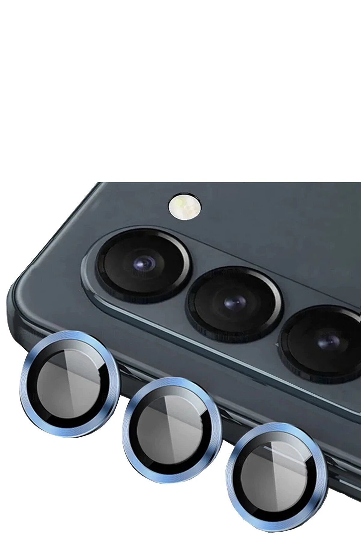 CepteToptan Samsung Galaxy Z Fold 5 Valdez Metal Kamera Lens - Mavi - DROPX7305-1210