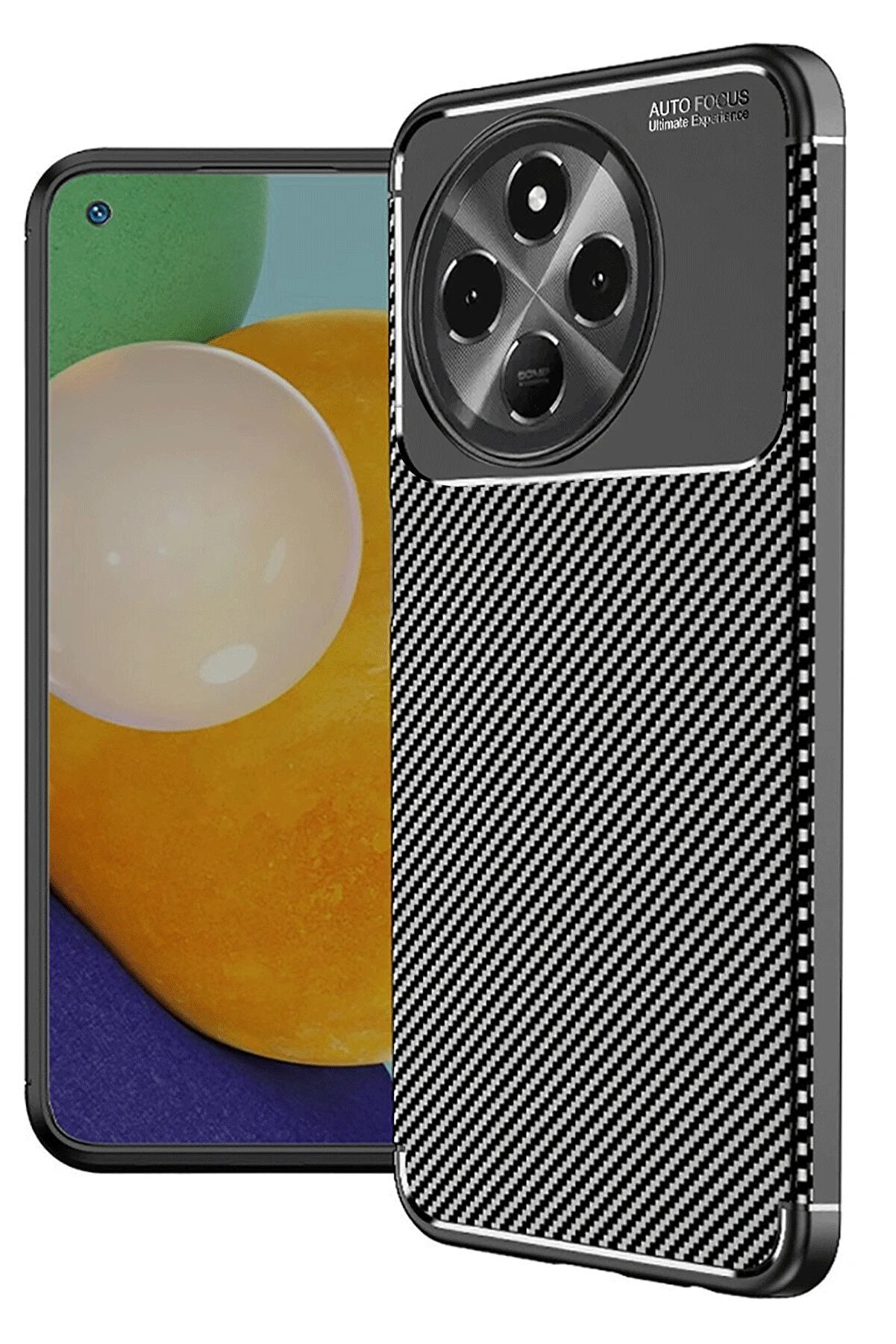 CepteToptan Tecno Spark 30 Pro Kılıf Auto Focus Karbon Kapak - Siyah - DROPX8844-6676