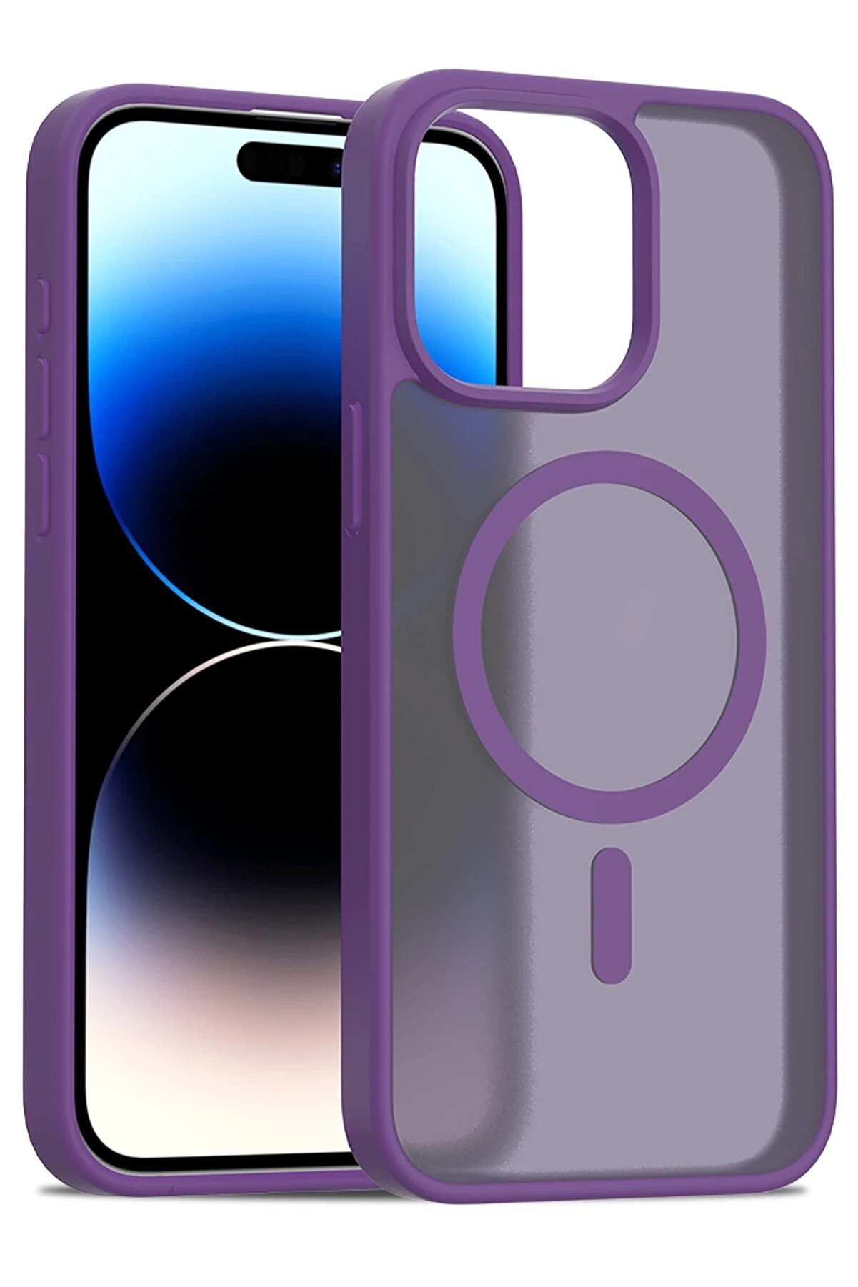 İphone 15 Pro Jota Magsafe Kapak - Deri̇n Mor - Brh028189-9073