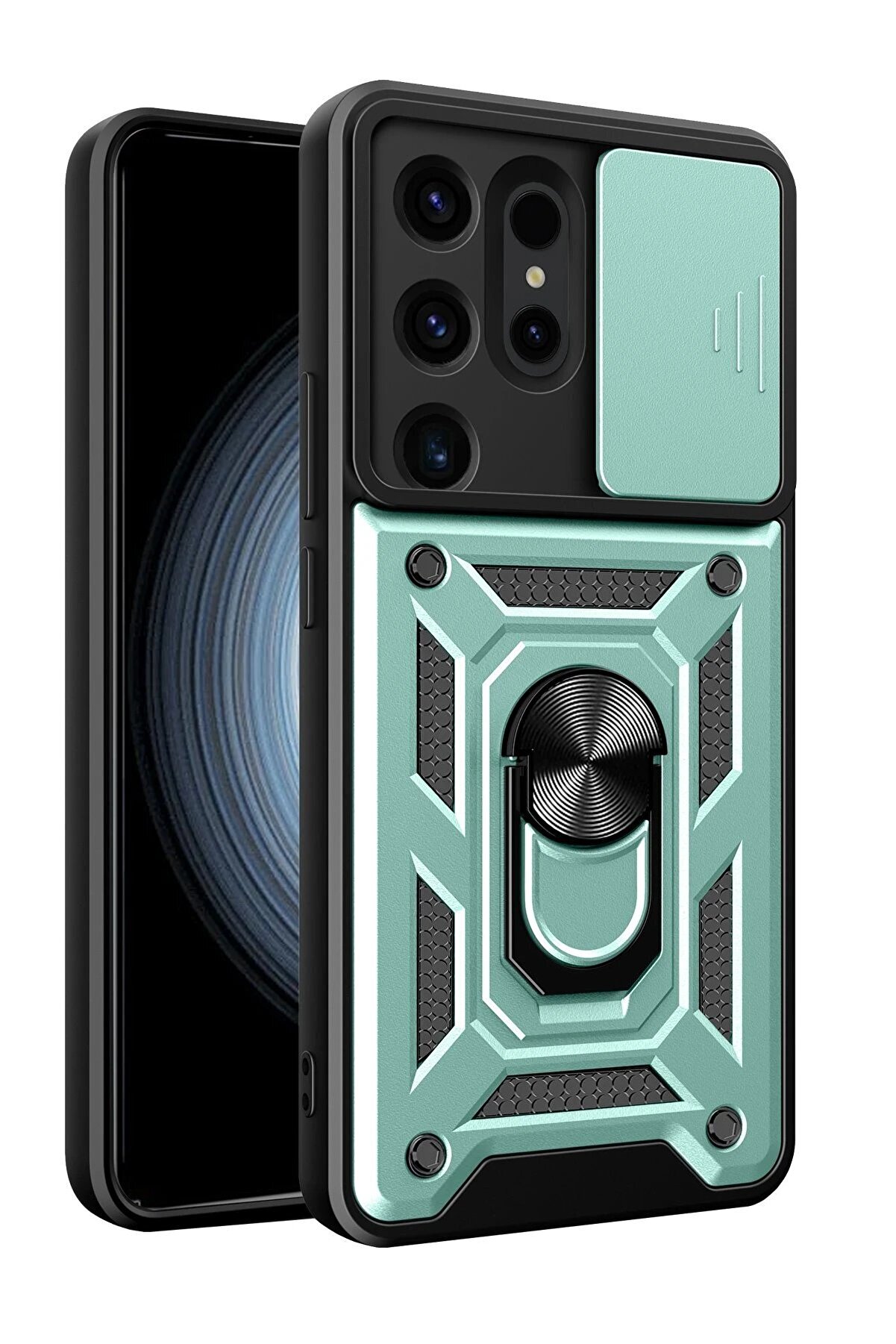 CepteToptan Samsung Galaxy S24 Ultra Kılıf Pars Lens Y&uuml;z&uuml;kl&uuml; Silikon - Yeşil - DROPX1599-8941