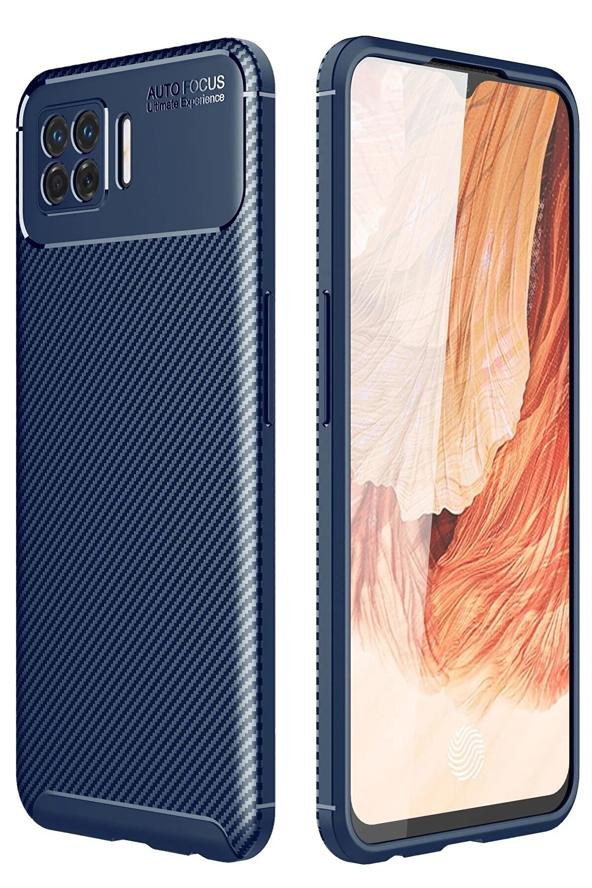 CepteToptan Oppo A73 Kılıf Auto Focus Karbon Kapak - Lacivert - DROPX6753-5365