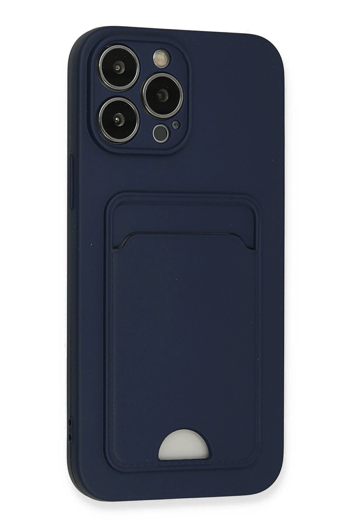 İphone 13 Pro Max Kılıf Kelvi̇n Kartvi̇zi̇tli̇ Si̇li̇kon - Laci̇vert - Dropx8765-7555