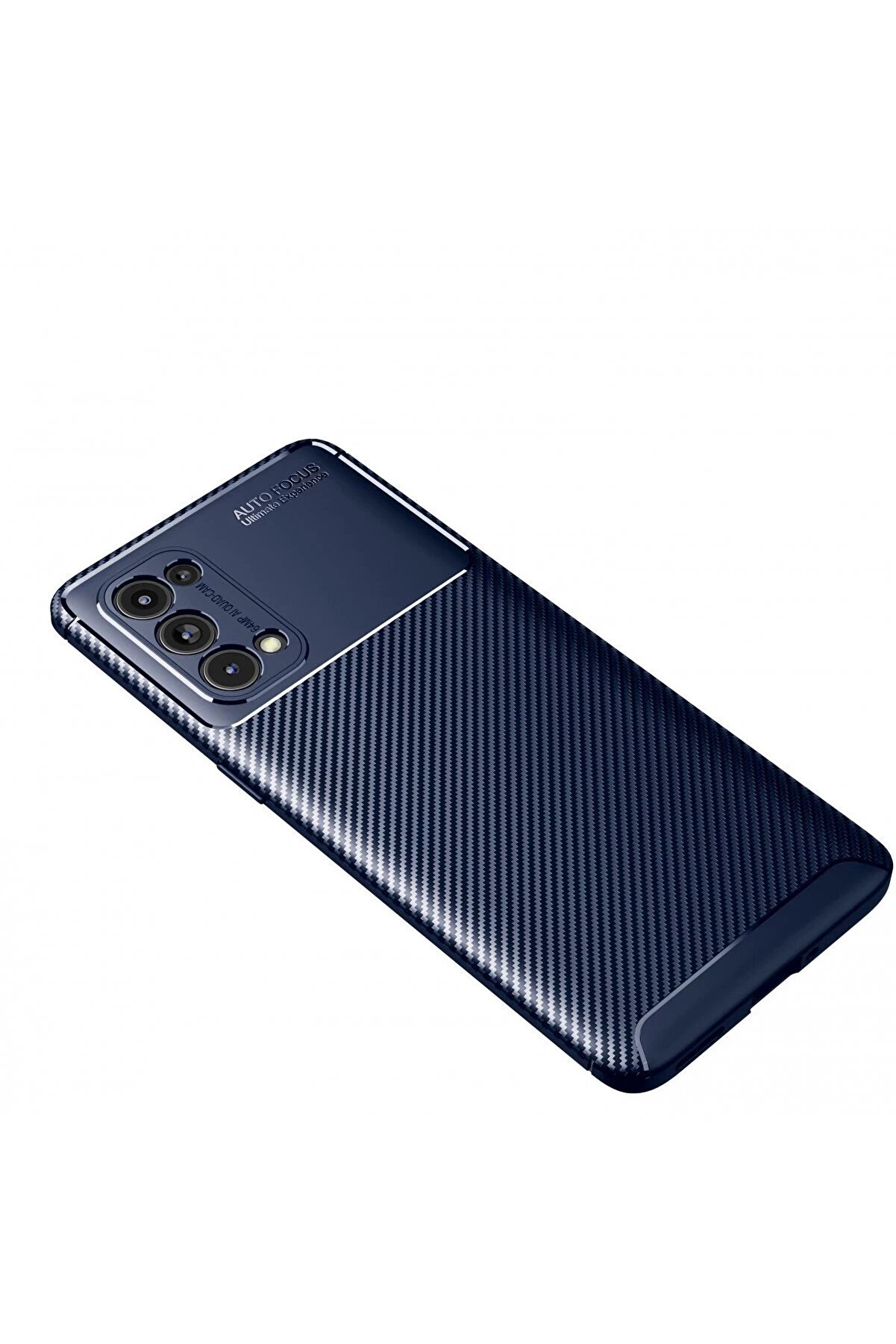 Oppo Reno 5 Pro Kılıf Auto Focus Karbon Kapak - Laci̇vert - Dropx1080-5765