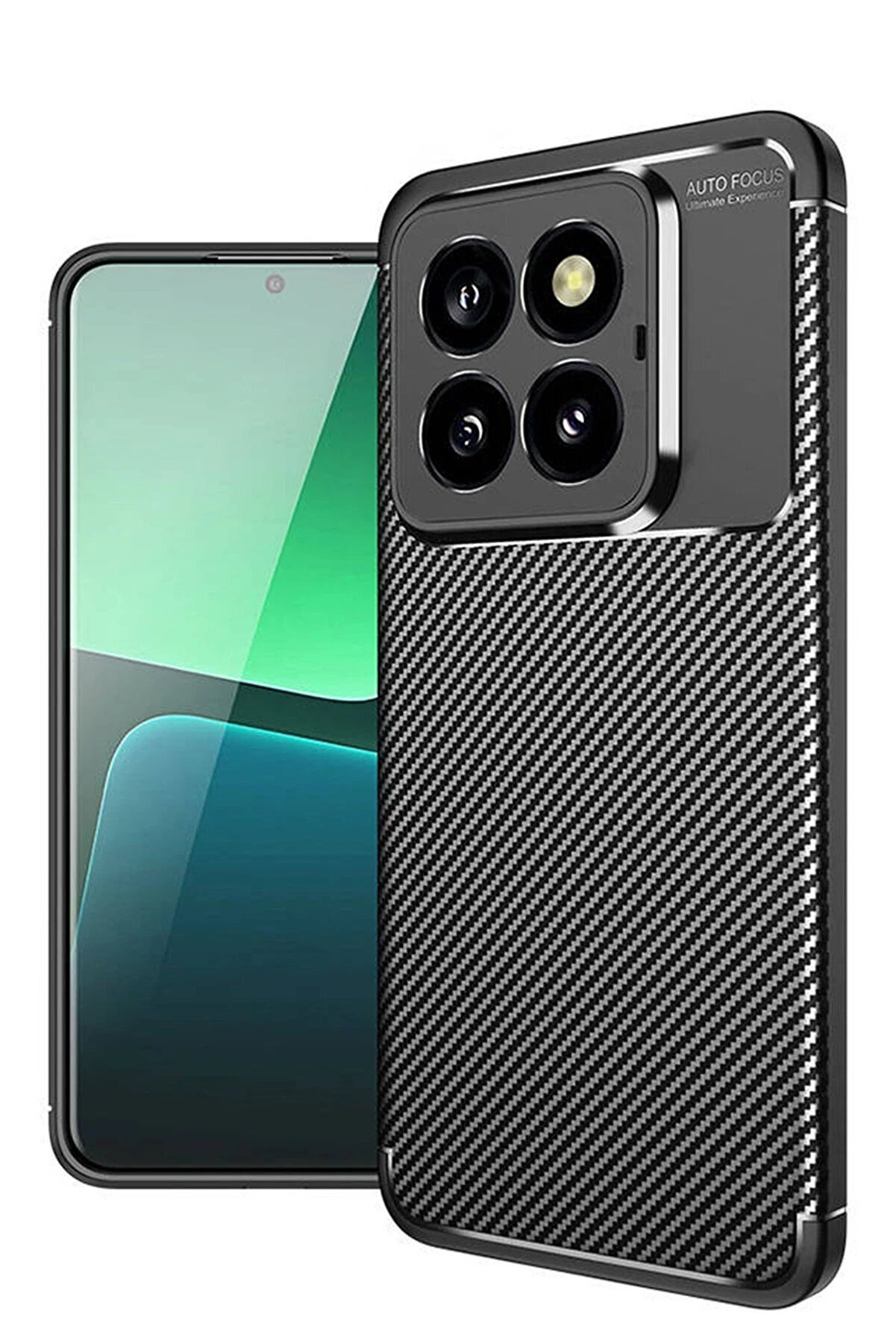 CepteToptan Xiaomi Mi 14T Pro Kılıf Auto Focus Karbon Kapak - Siyah - DROPX7305-6442