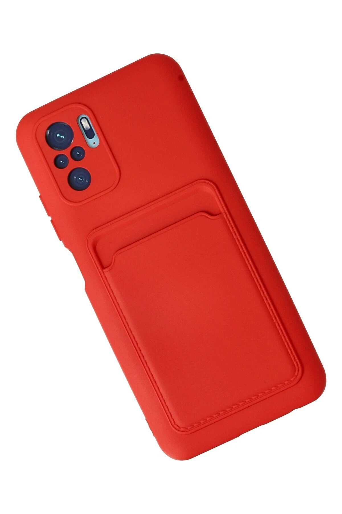 Xi̇aomi̇ Redmi̇ Note 10S Kılıf Kelvi̇n Kartvi̇zi̇tli̇ Si̇li̇kon - Kırmızı - Dropx9321-8032