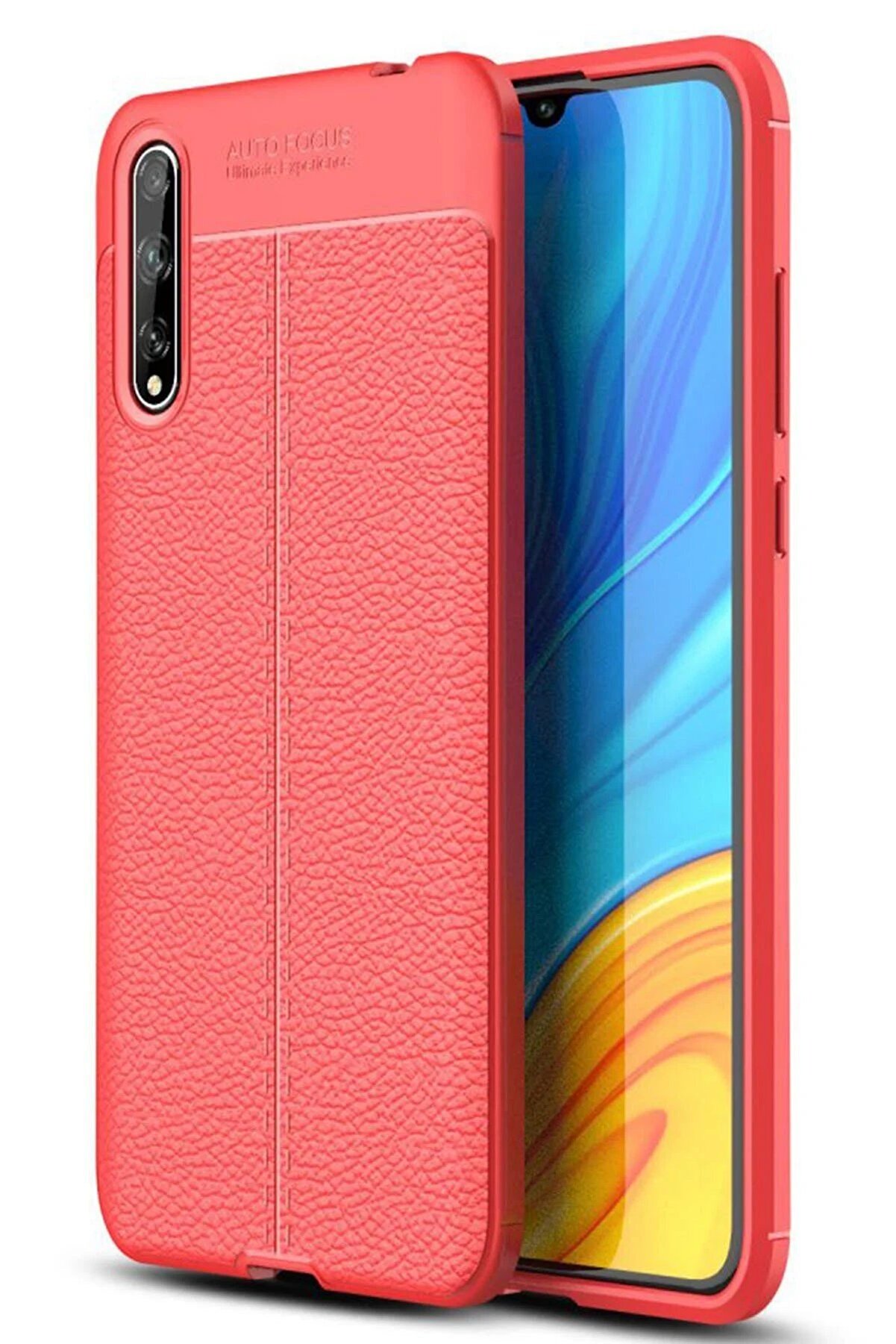 CepteToptan Huawei P Smart S Kılıf Auto Focus Kapak - Kırmızı - DROPX8534-4320