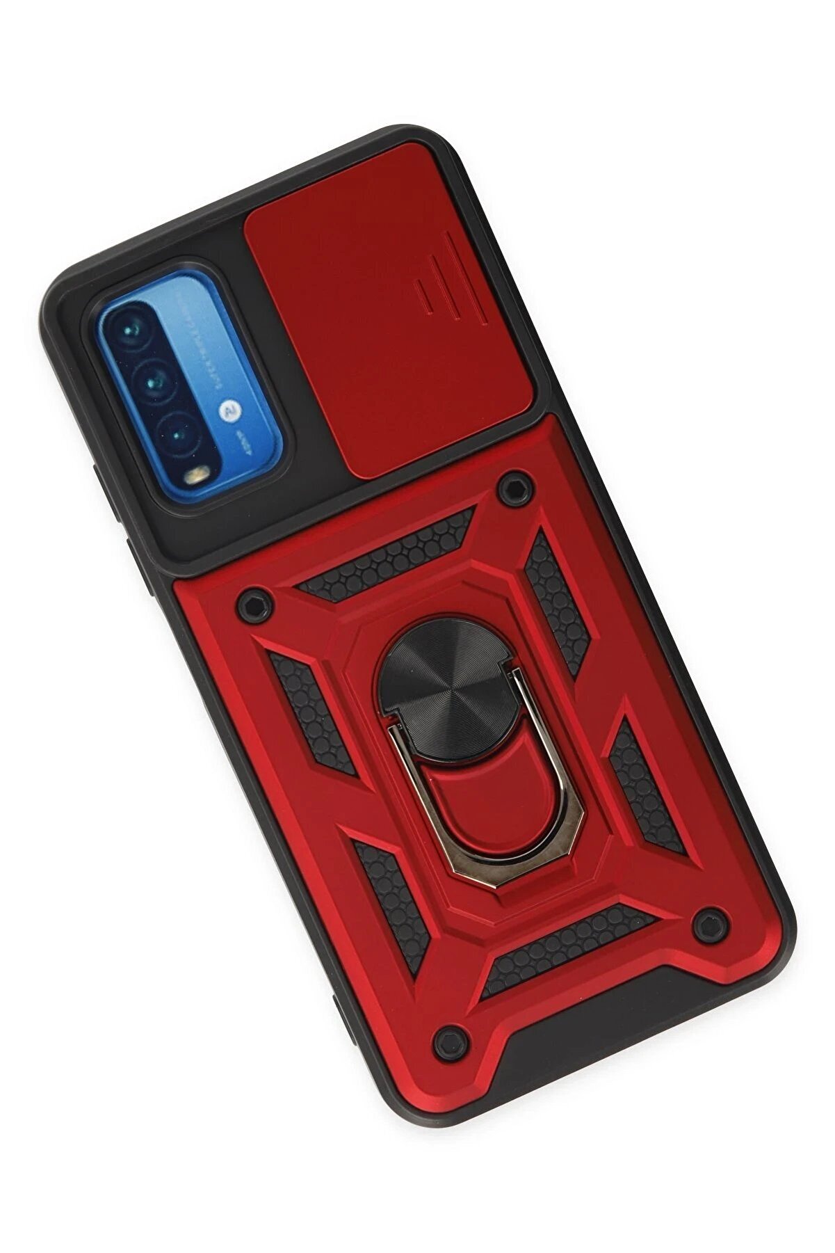 Xi̇aomi̇ Redmi̇ Note 9 4G Kılıf Pars Lens Yüzüklü Si̇li̇kon - Kırmızı - Dropx2465-7499