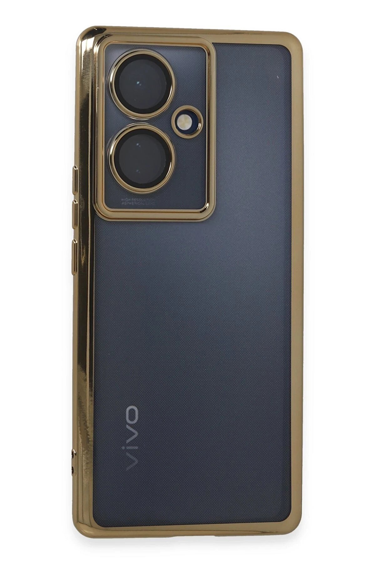 CepteToptan Vivo V29 Lite Kılıf Lensli Silikon - Gold - DROPX3167-7056