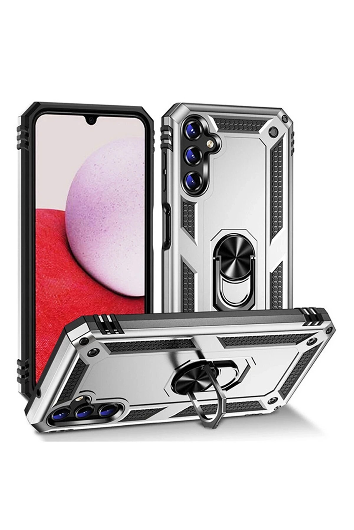 CepteToptan Samsung Galaxy A04S Kılıf Sofya Y&uuml;z&uuml;kl&uuml; Silikon Kapak - G&uuml;m&uuml;ş - DROPX9649-8357