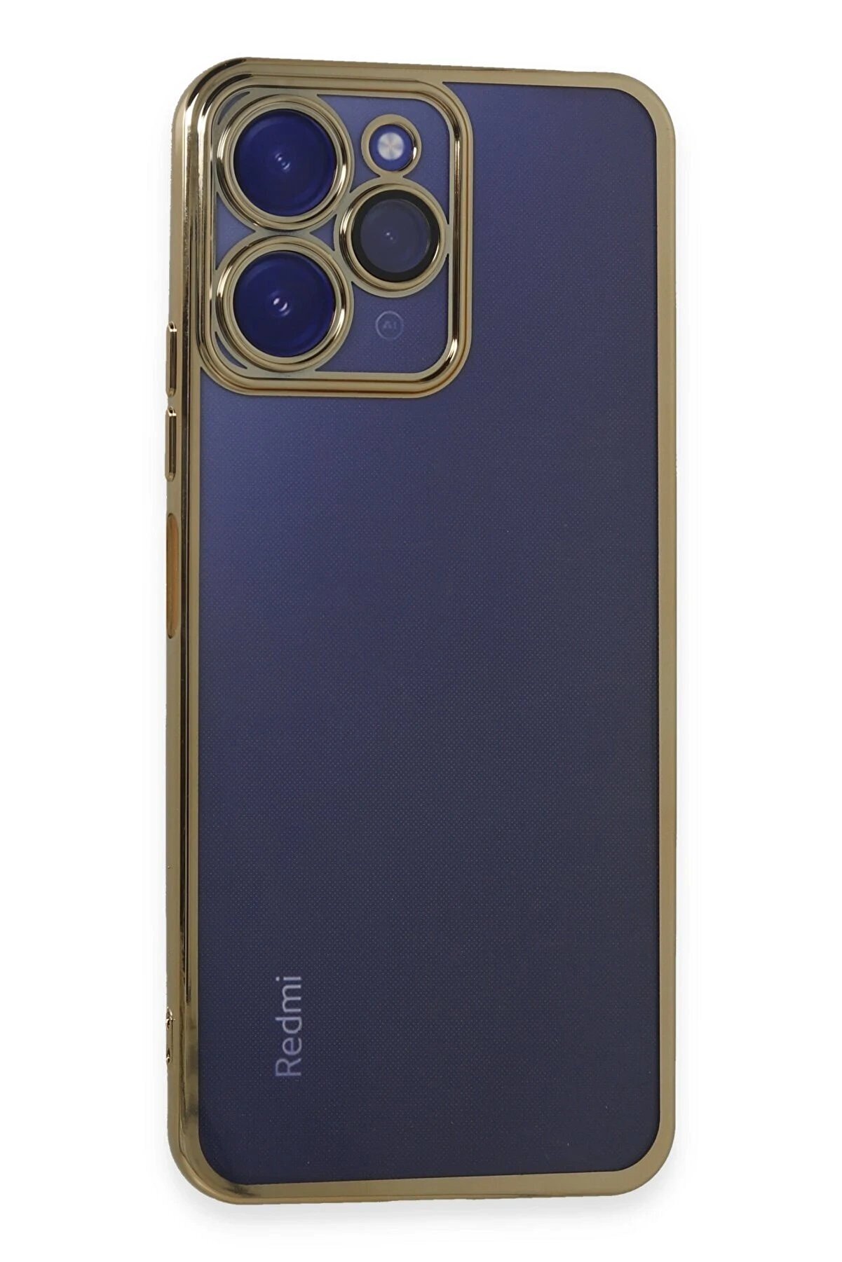 CepteToptan Xiaomi Redmi 12 Kılıf Lensli Silikon - Gold - DROPX3225-1028
