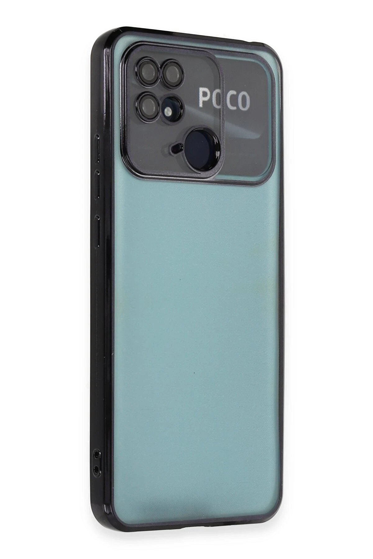 CepteToptan Xiaomi Redmi 10C Kılıf Lensli Silikon - Siyah - DROPX4253-4712