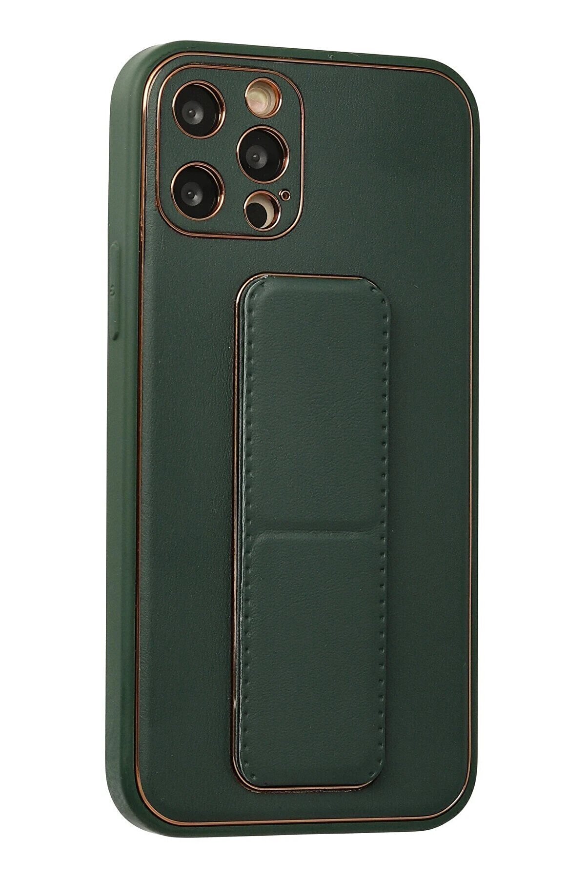 İphone 12 Pro Kılıf Coco Deri̇ Standlı Kapak - Yeşi̇l - Dropx7509-5144