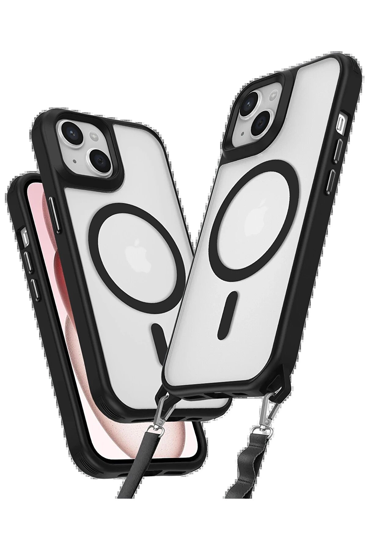 CepteToptan iPhone 15 Kılıf Enka Magsafe Silikon Kılıf - Siyah - DROPX5551-3246