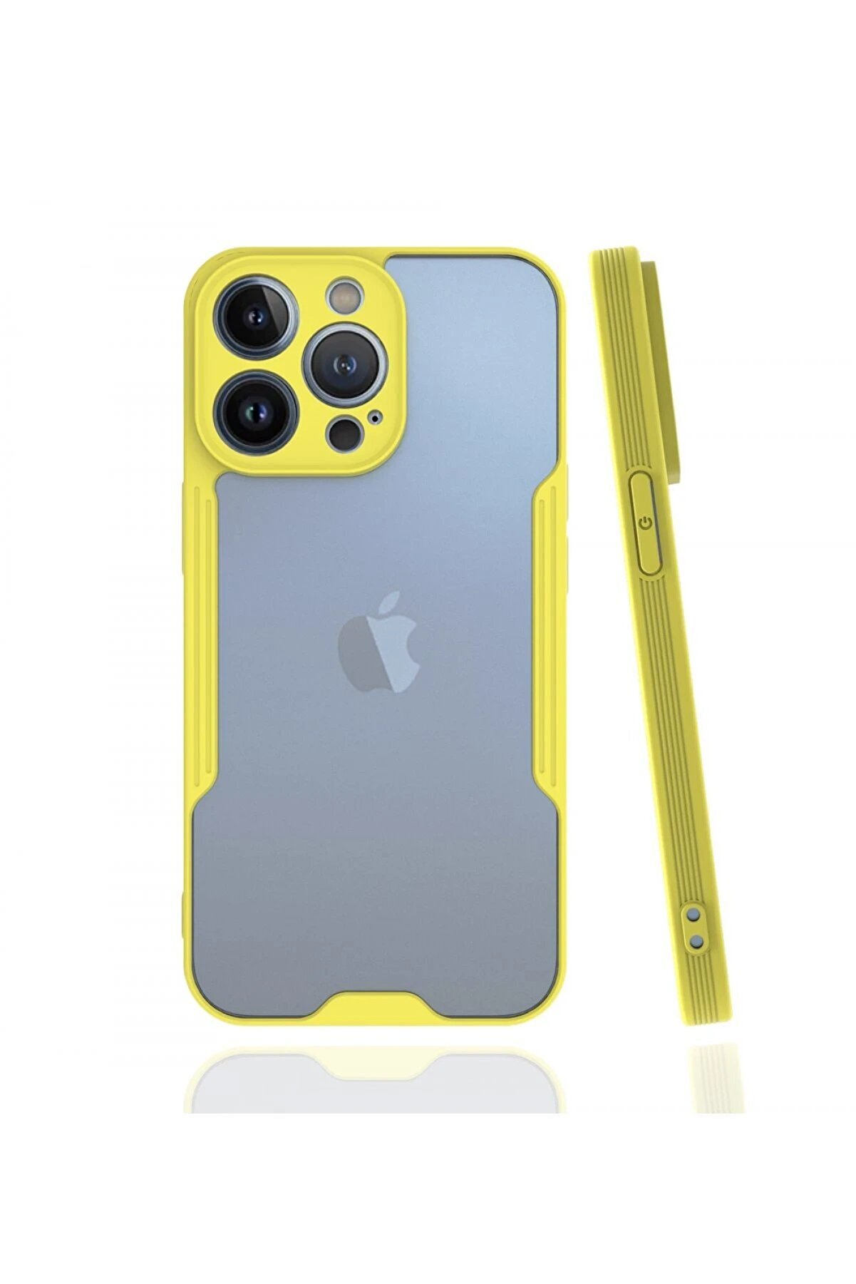 CepteToptan iPhone 13 Pro Max Kılıf Platin Silikon - Sarı - DROPX1105-3141