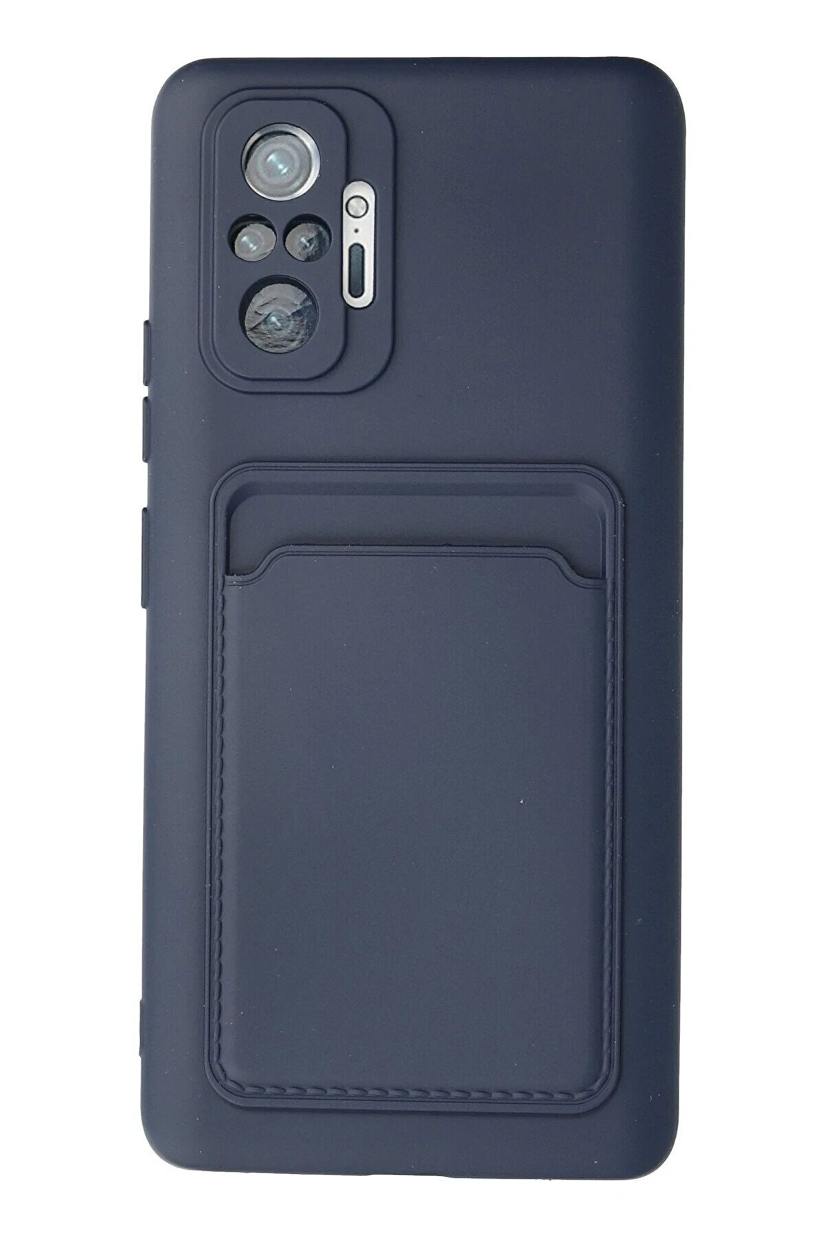 CepteToptan Xiaomi Redmi Note 10 Pro Kılıf Kelvin Kartvizitli Silikon - Lacivert - DROPX4315-3184