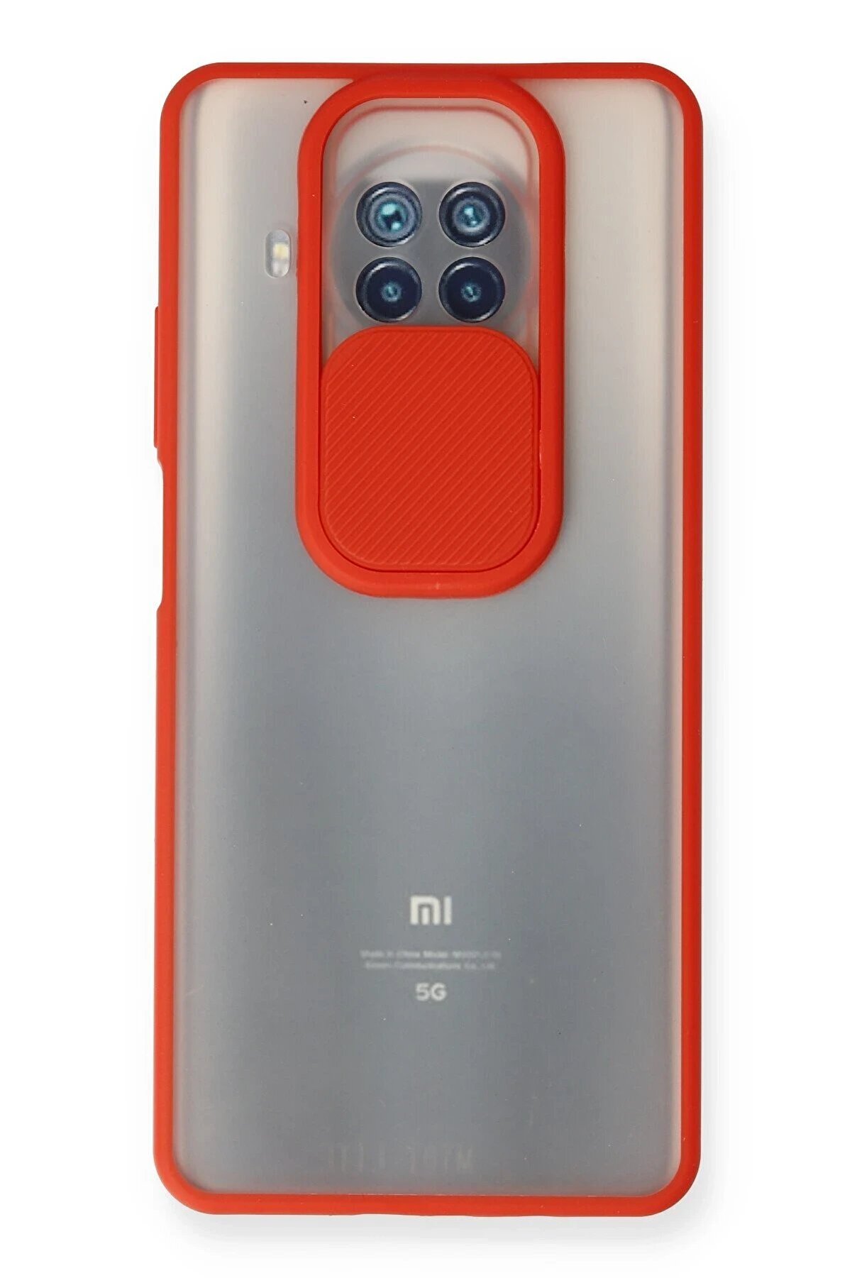 CepteToptan Xiaomi Mi 10T Lite Kılıf Palm Buzlu Kamera S&uuml;rg&uuml;l&uuml; Silikon - Kırmızı - DROPX9254-3971