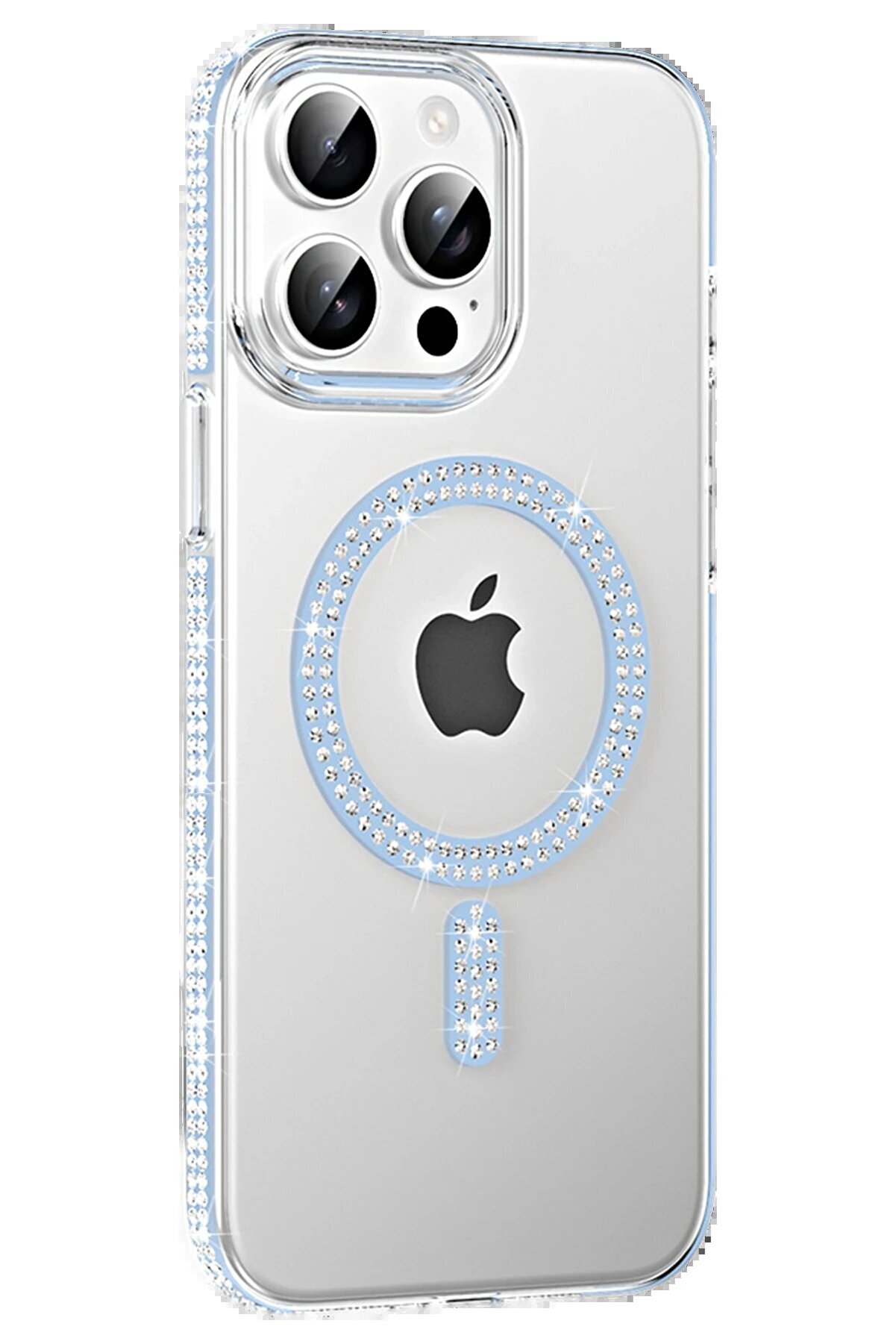 CepteToptan Apple iPhone 14 Pro Max Move Taşlı Magsafe Kapak - Mavi - DROPX2671-4613