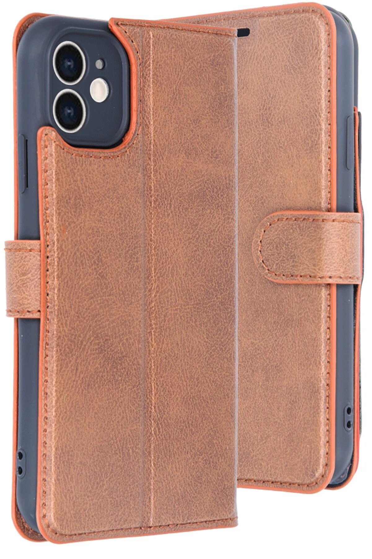 İphone 11 Kılıf Trend S Plus Kapaklı Kılıf - Taba - Dropx3018-4056