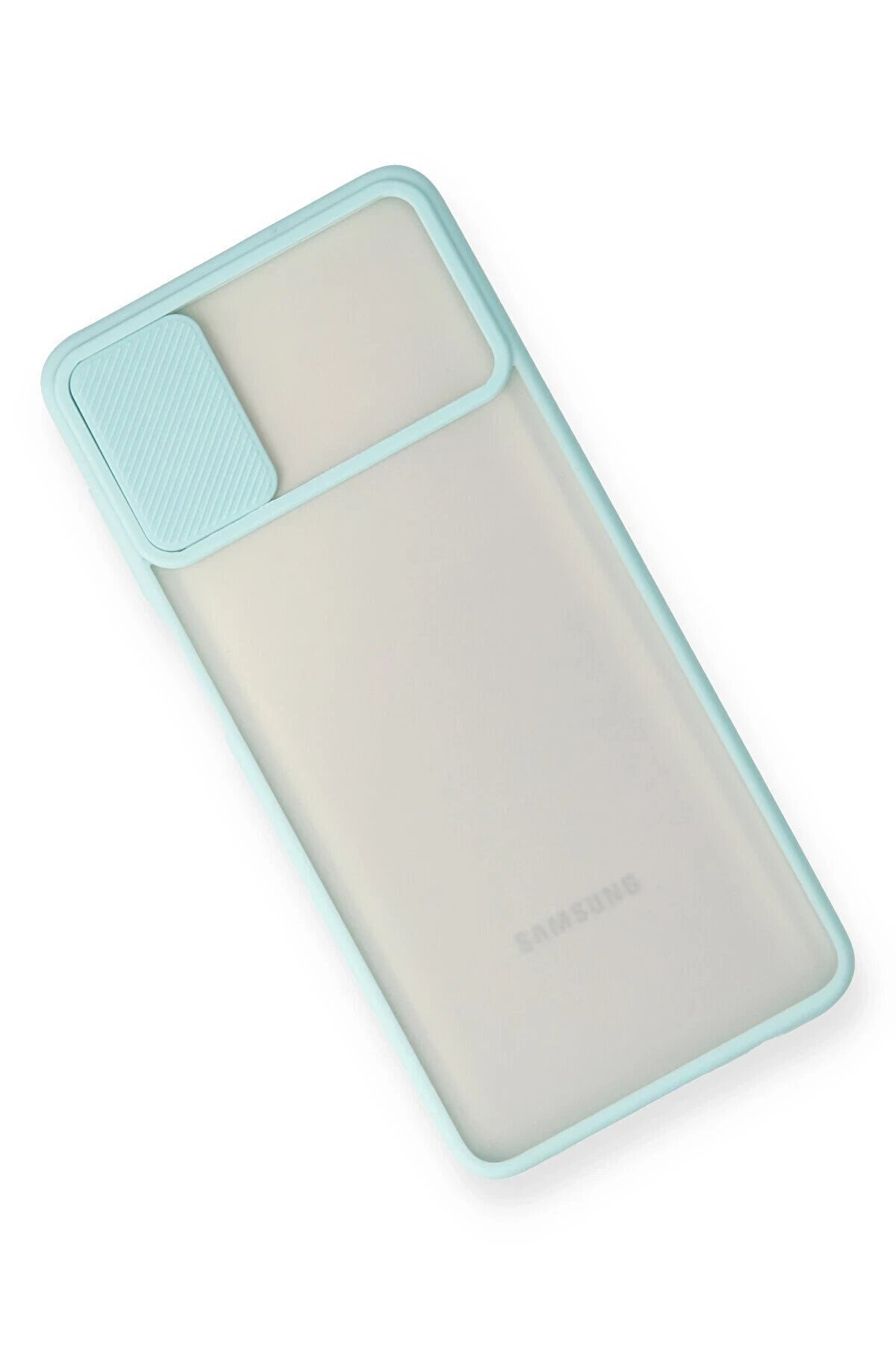 Samsung Galaxy M51 Kılıf Palm Buzlu Kamera Sürgülü Si̇li̇kon - Turkuaz - Dropx8372-2776