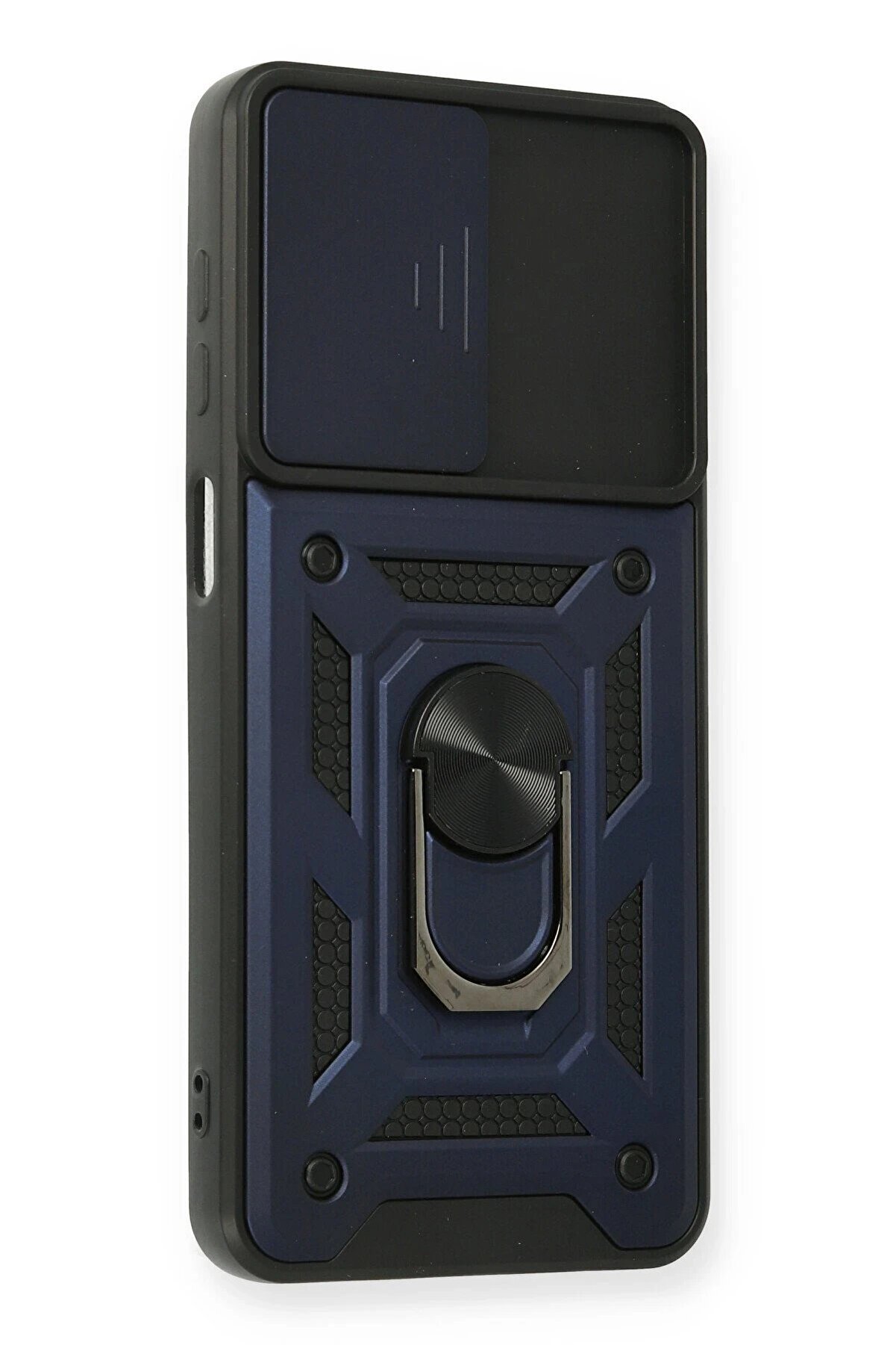 Samsung Galaxy A12 Kılıf Pars Lens Yüzüklü Si̇li̇kon - Laci̇vert - Dropx3408-6009